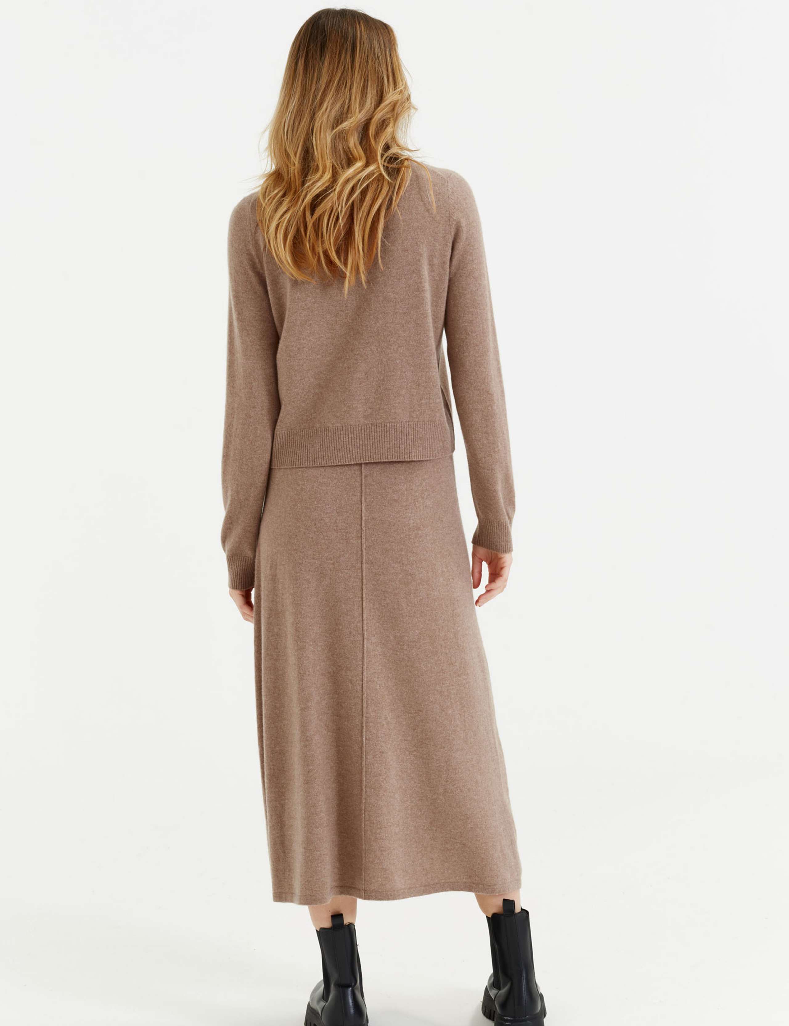 Midi A-Line Skirt with Cashmere 2 of 3