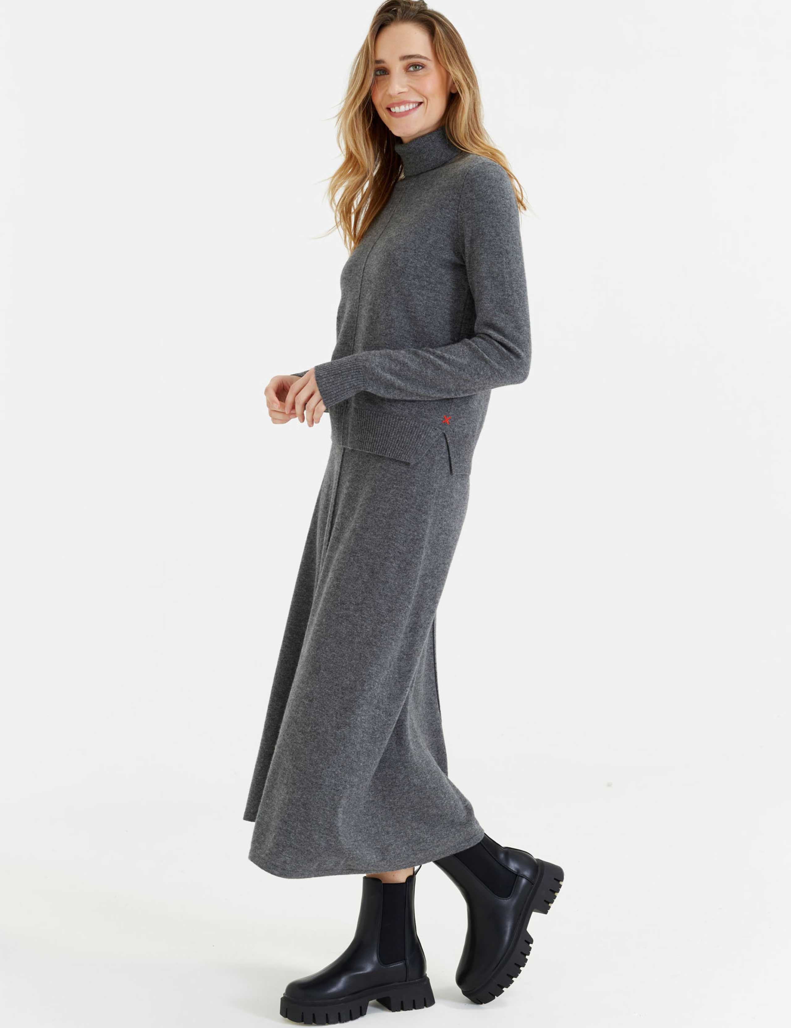 Midi A-Line Skirt with Cashmere 1 of 2