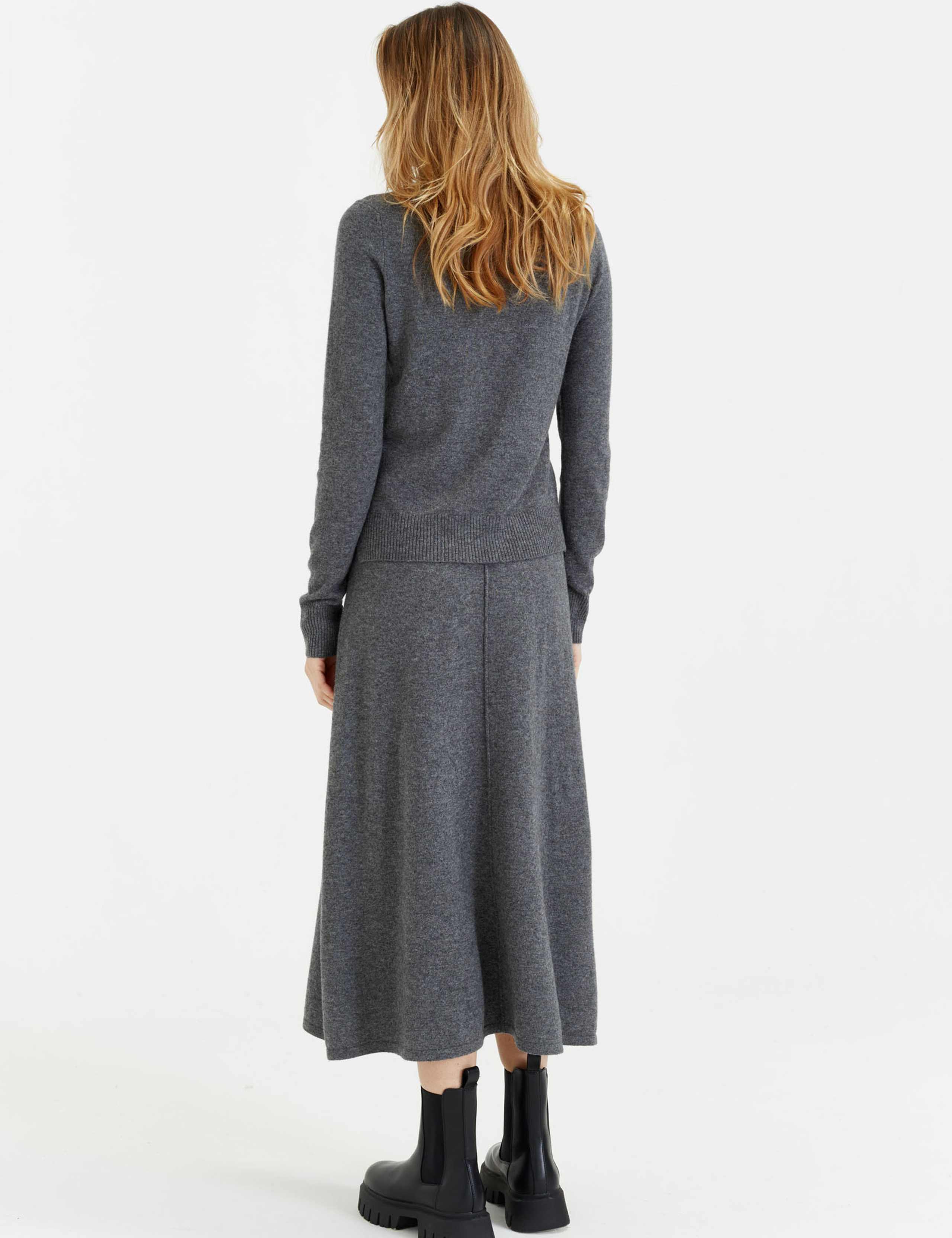 Midi A-Line Skirt with Cashmere 2 of 2