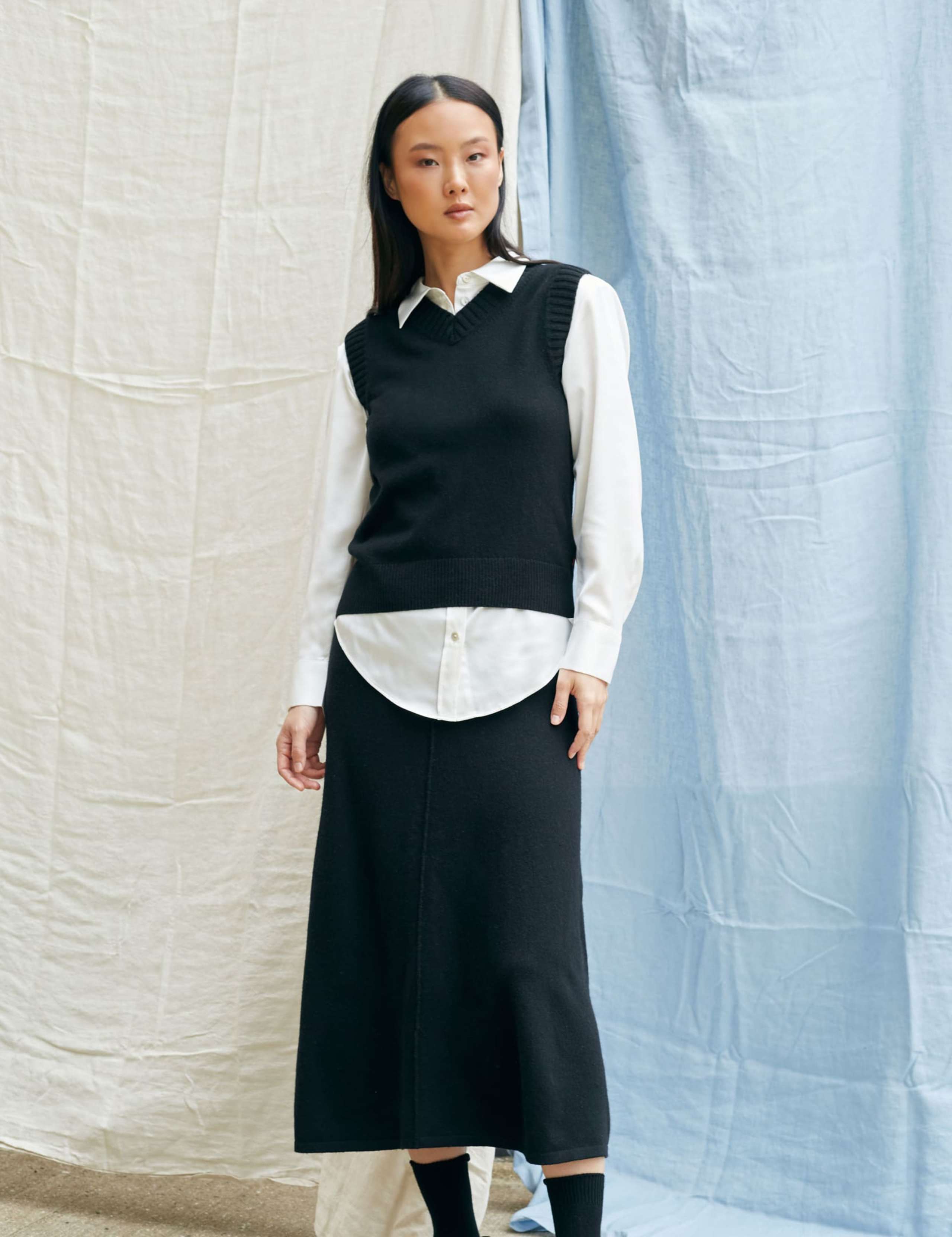 Midi A-Line Skirt with Cashmere 4 of 4