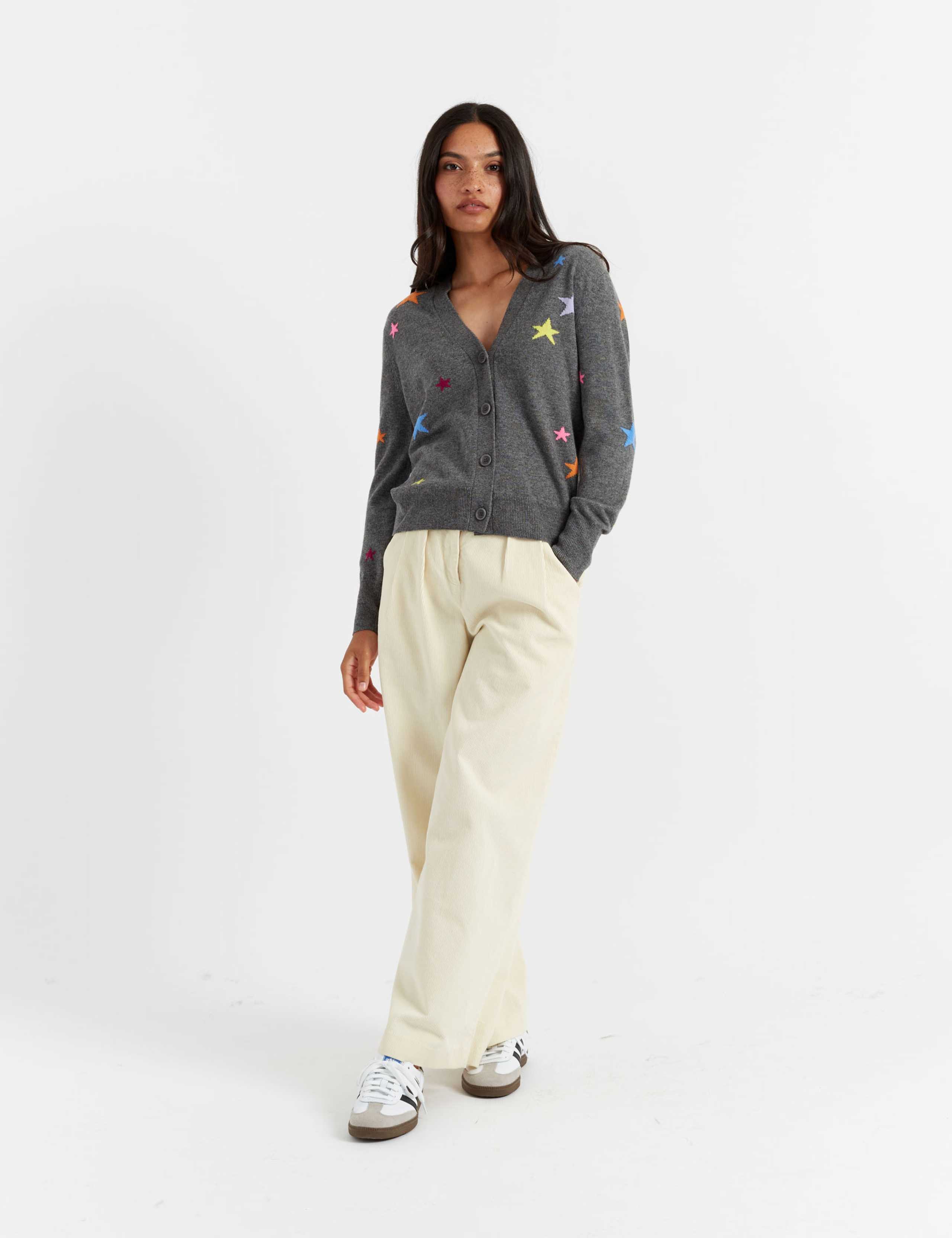 Merino Wool with Cashmere Star Cardigan 1 of 5