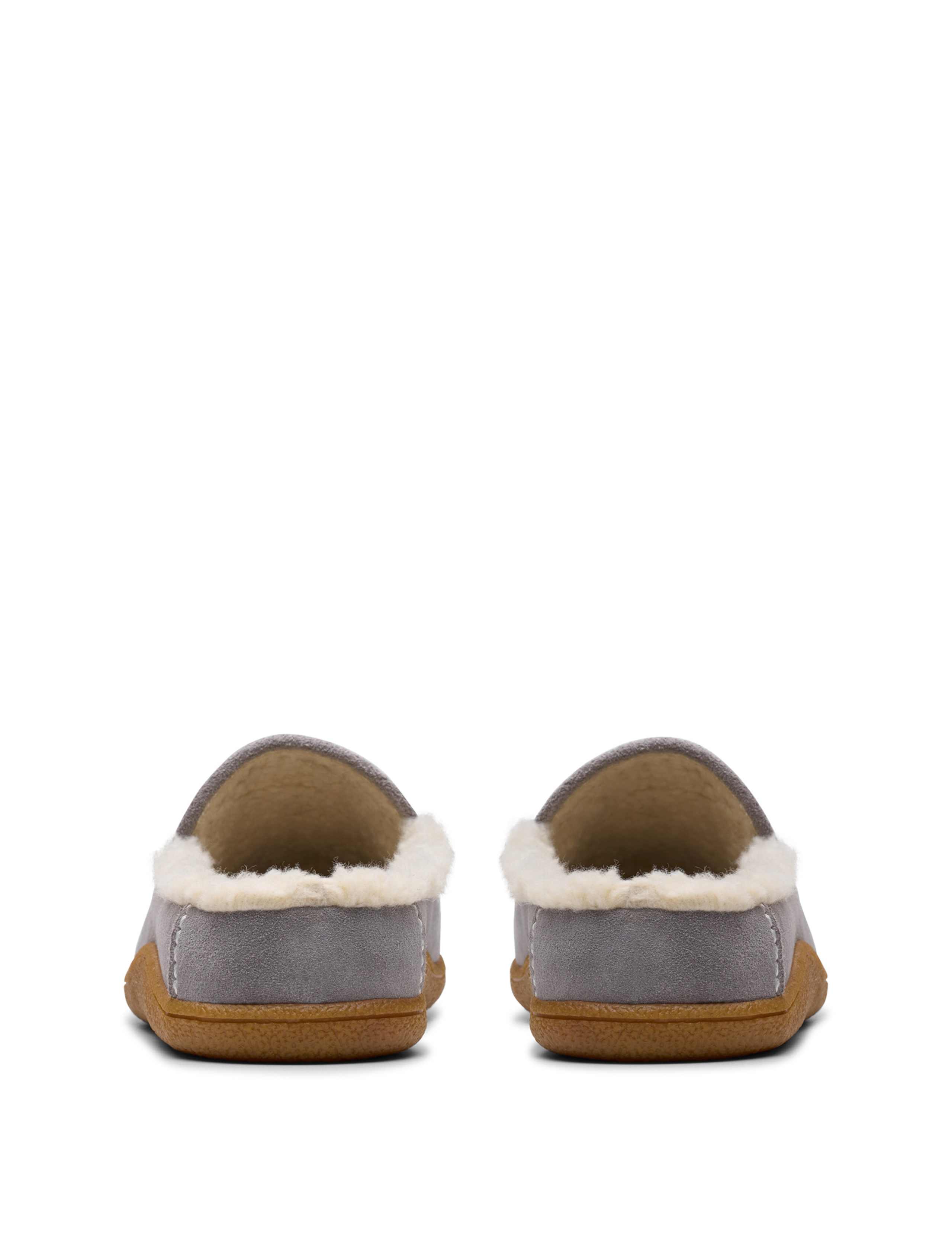 Suede Faux Fur Lined Mule Slippers 5 of 7