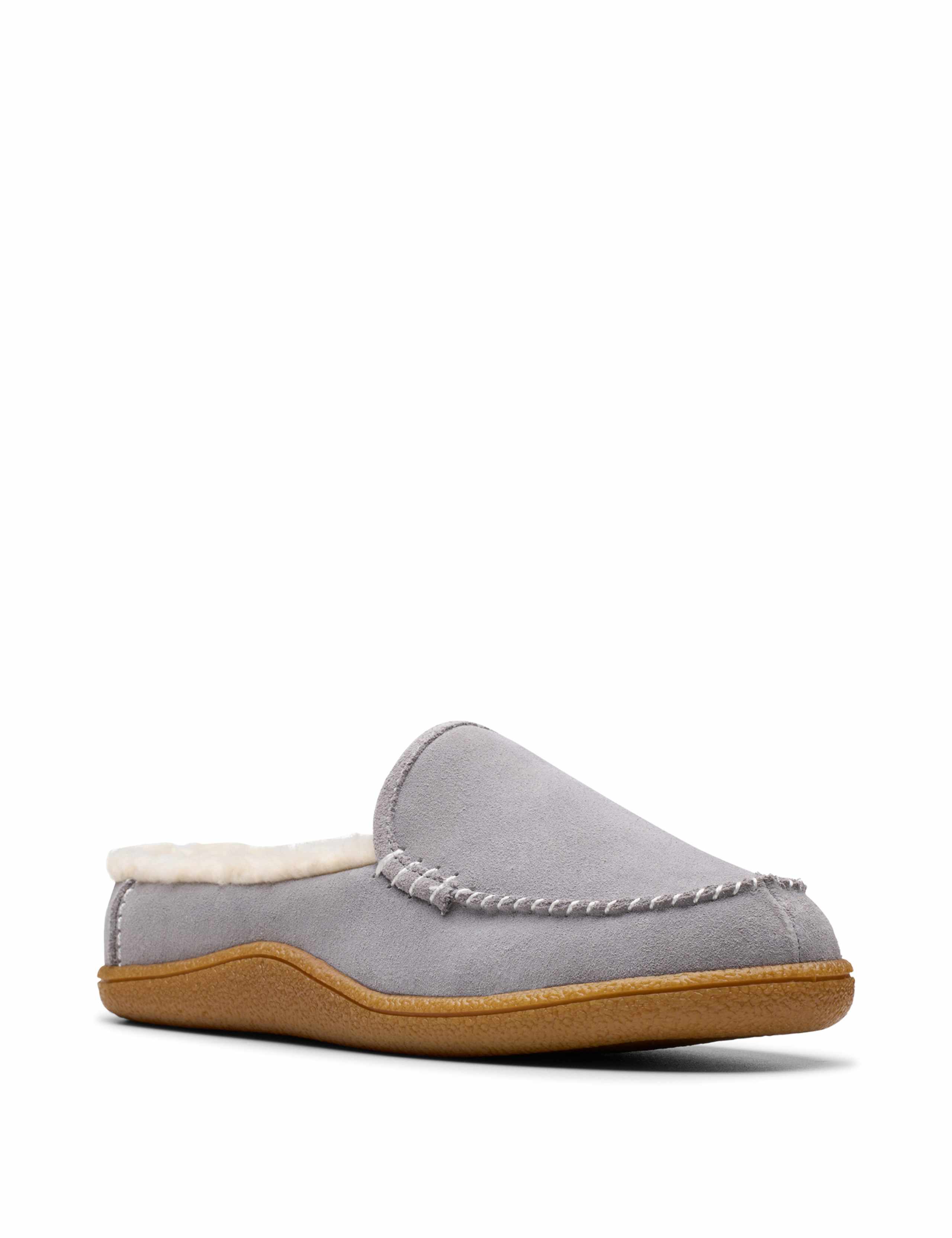 Suede Faux Fur Lined Mule Slippers 7 of 7