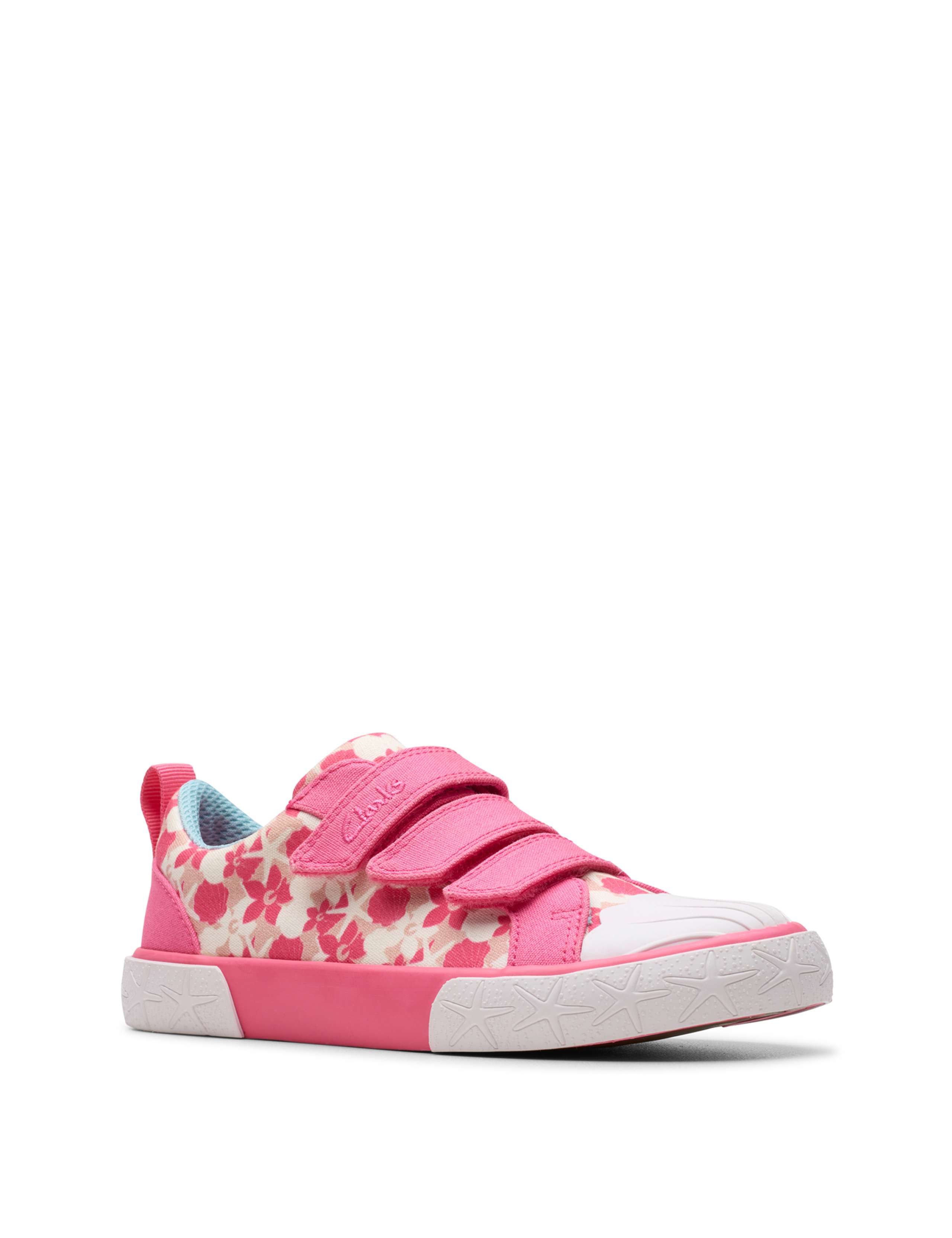 Kids' Foxingshell Floral Riptape Plimsolls (8 Small - 12.5 Small) 3 of 7