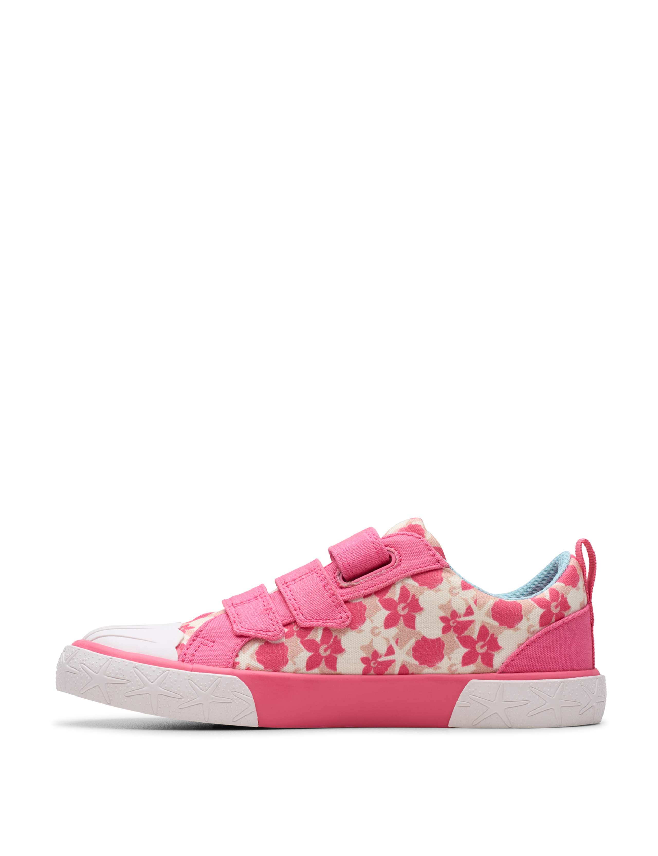 Kids' Foxingshell Floral Riptape Plimsolls (8 Small - 12.5 Small) 4 of 7