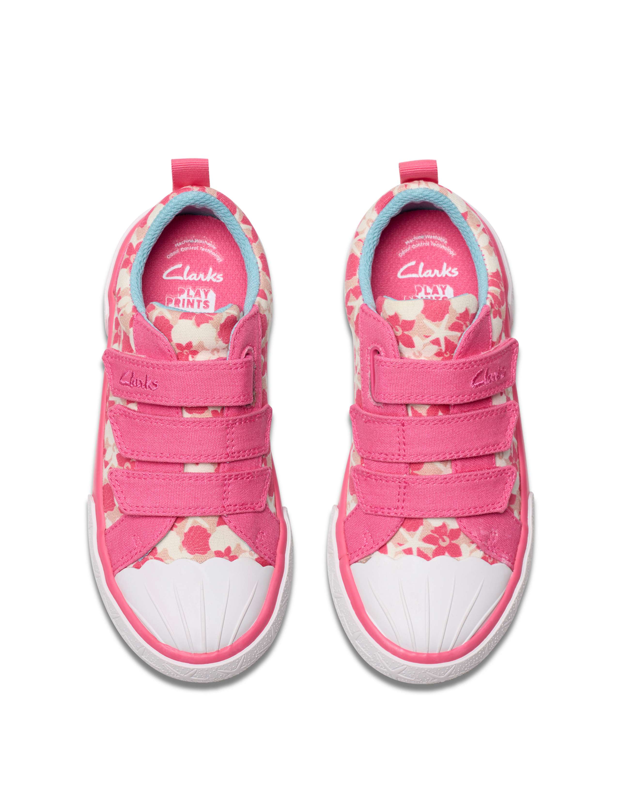 Kids' Foxingshell Floral Riptape Plimsolls (8 Small - 12.5 Small) 6 of 7