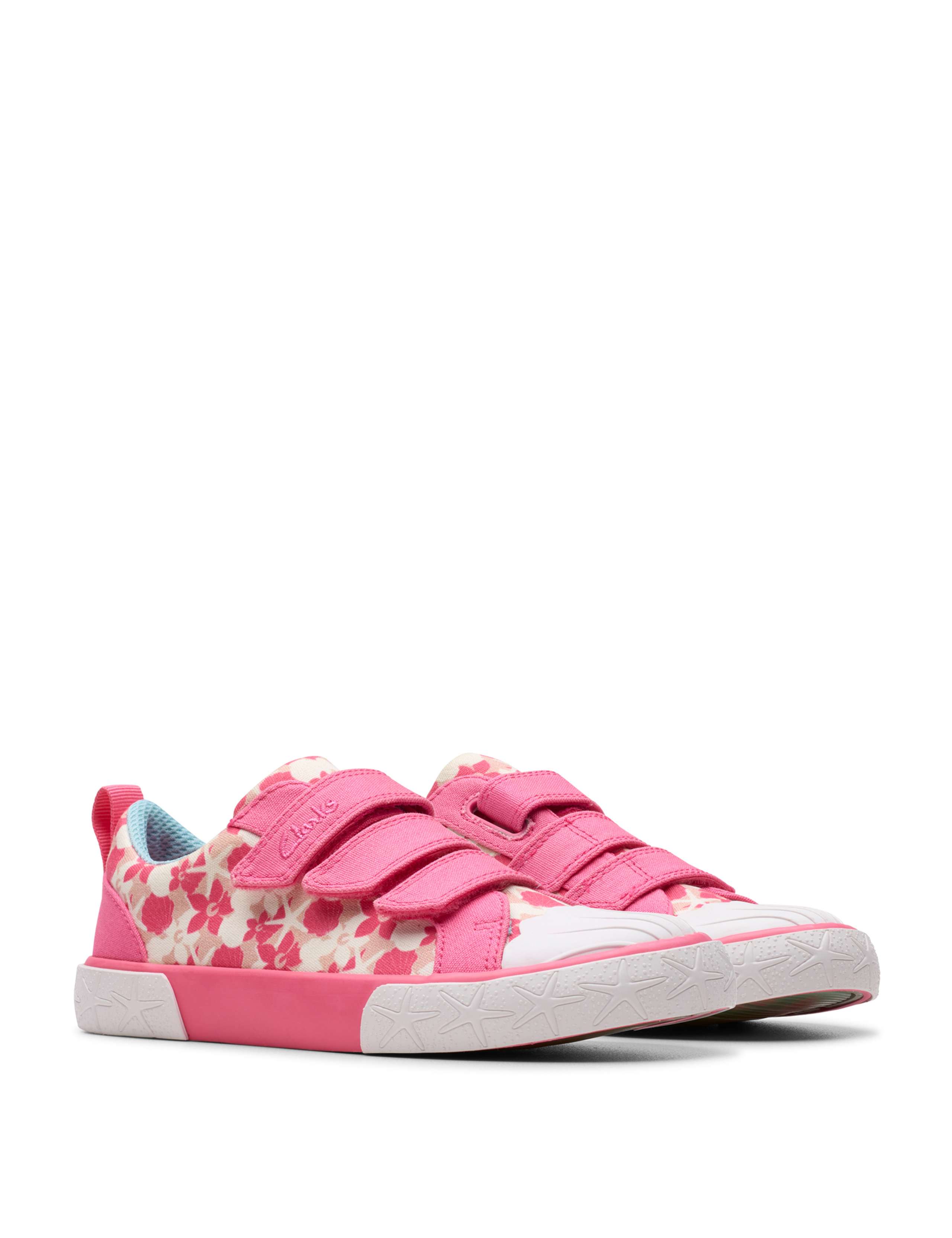 Kids' Foxingshell Floral Riptape Plimsolls (8 Small - 12.5 Small) 2 of 7