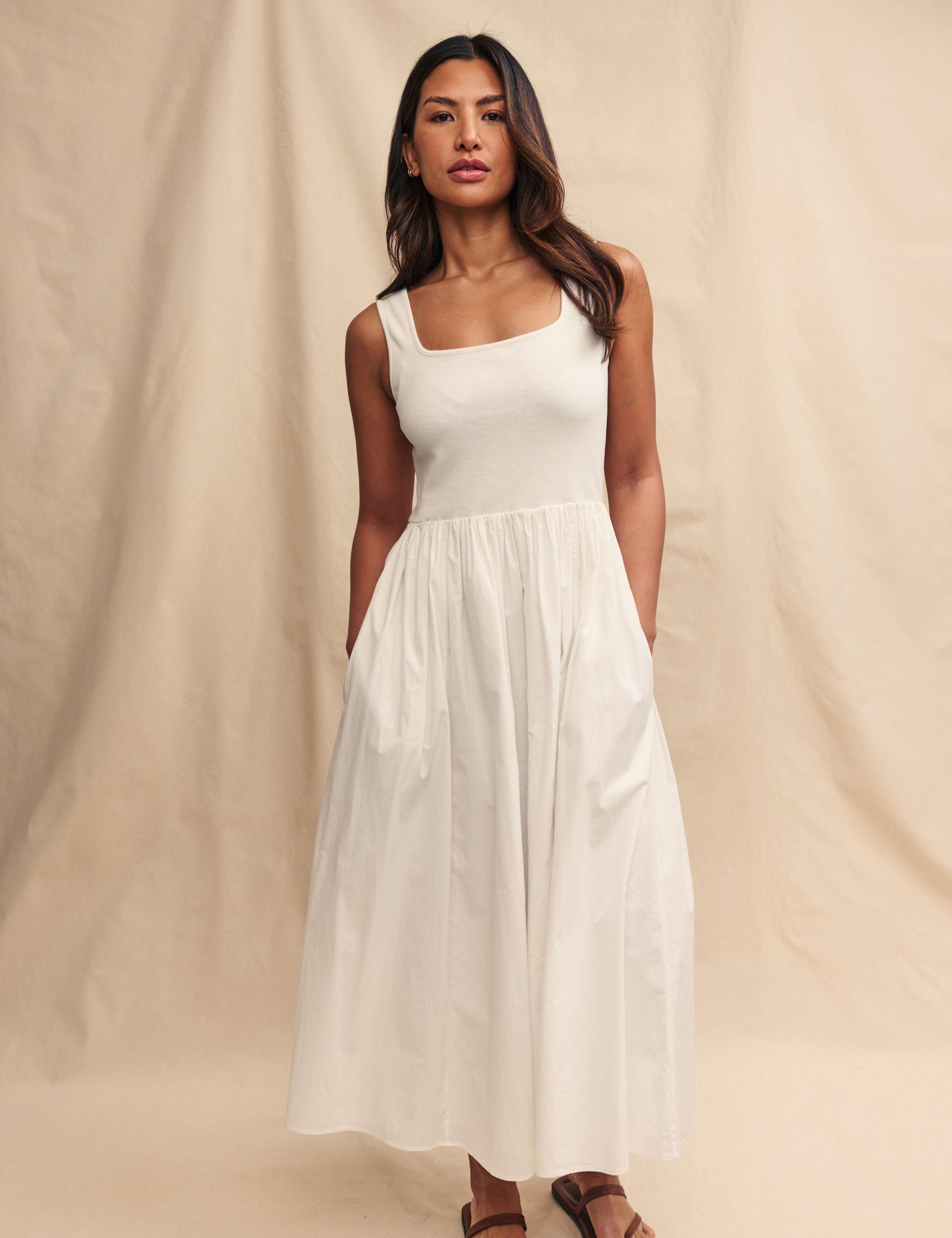 ジョンスメドレーCOTTON STAND NECK SHIRT DRESS