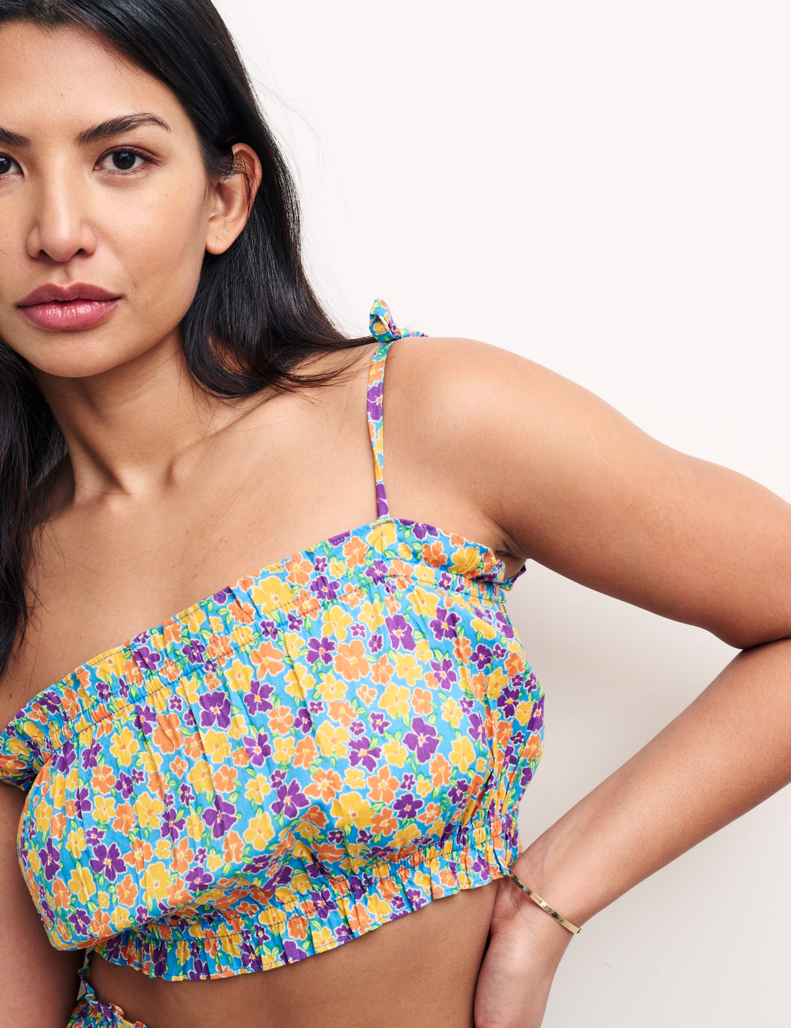 Organic Cotton Floral Crop Top 3 of 4