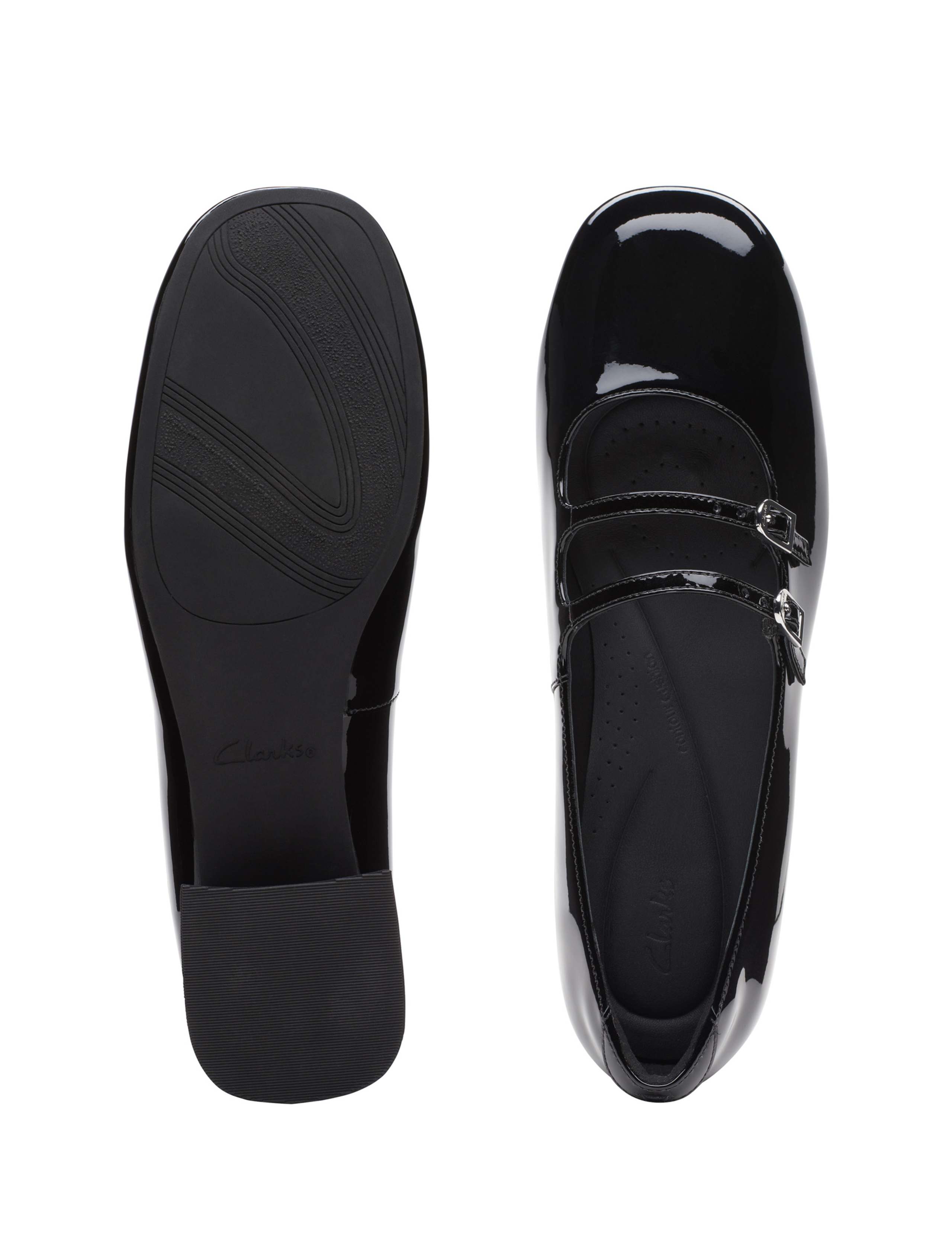 Leather Patent Block Heel Court Shoes 7 of 7