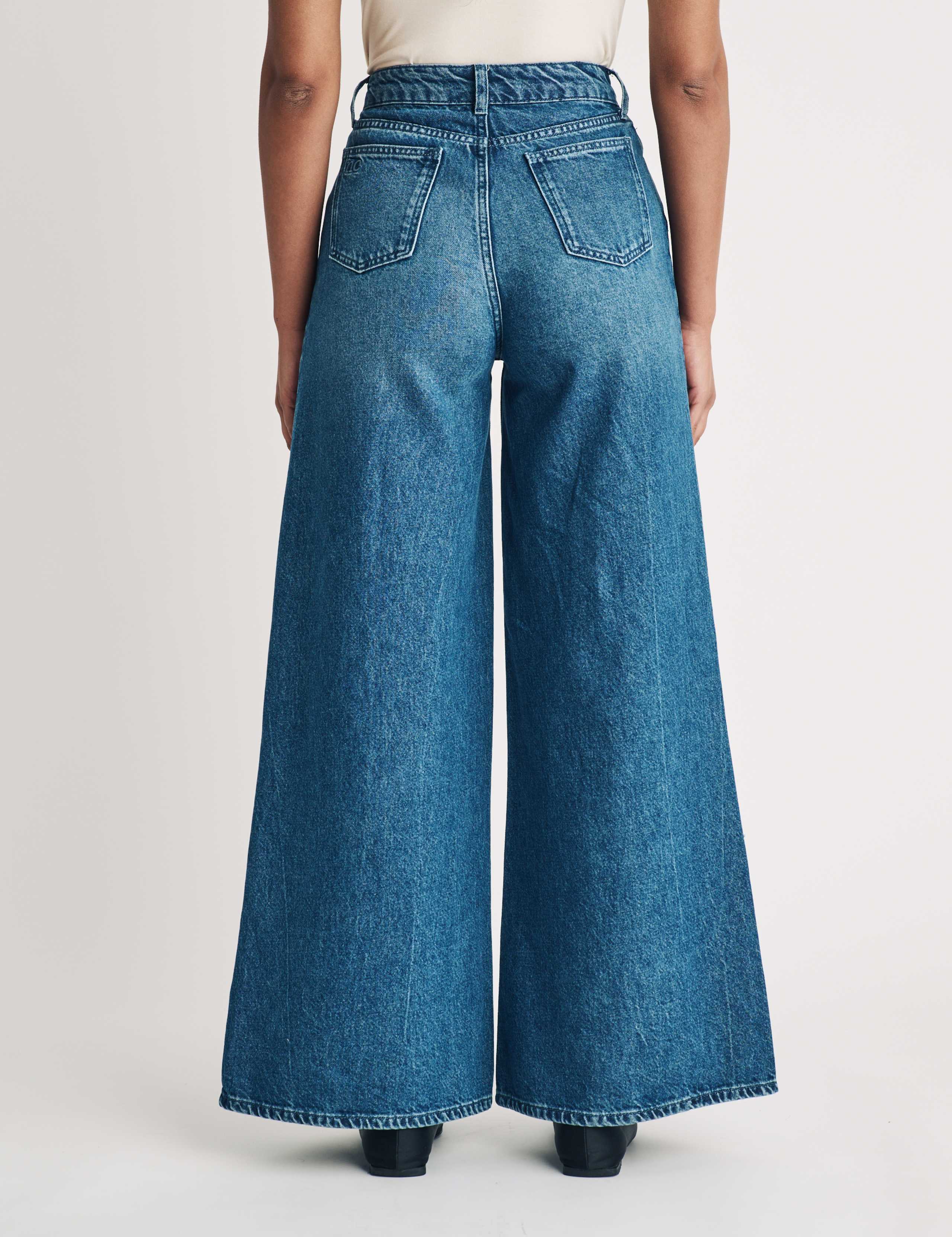 Cotton Rich High Waisted Wide Leg Jeans 2 of 5
