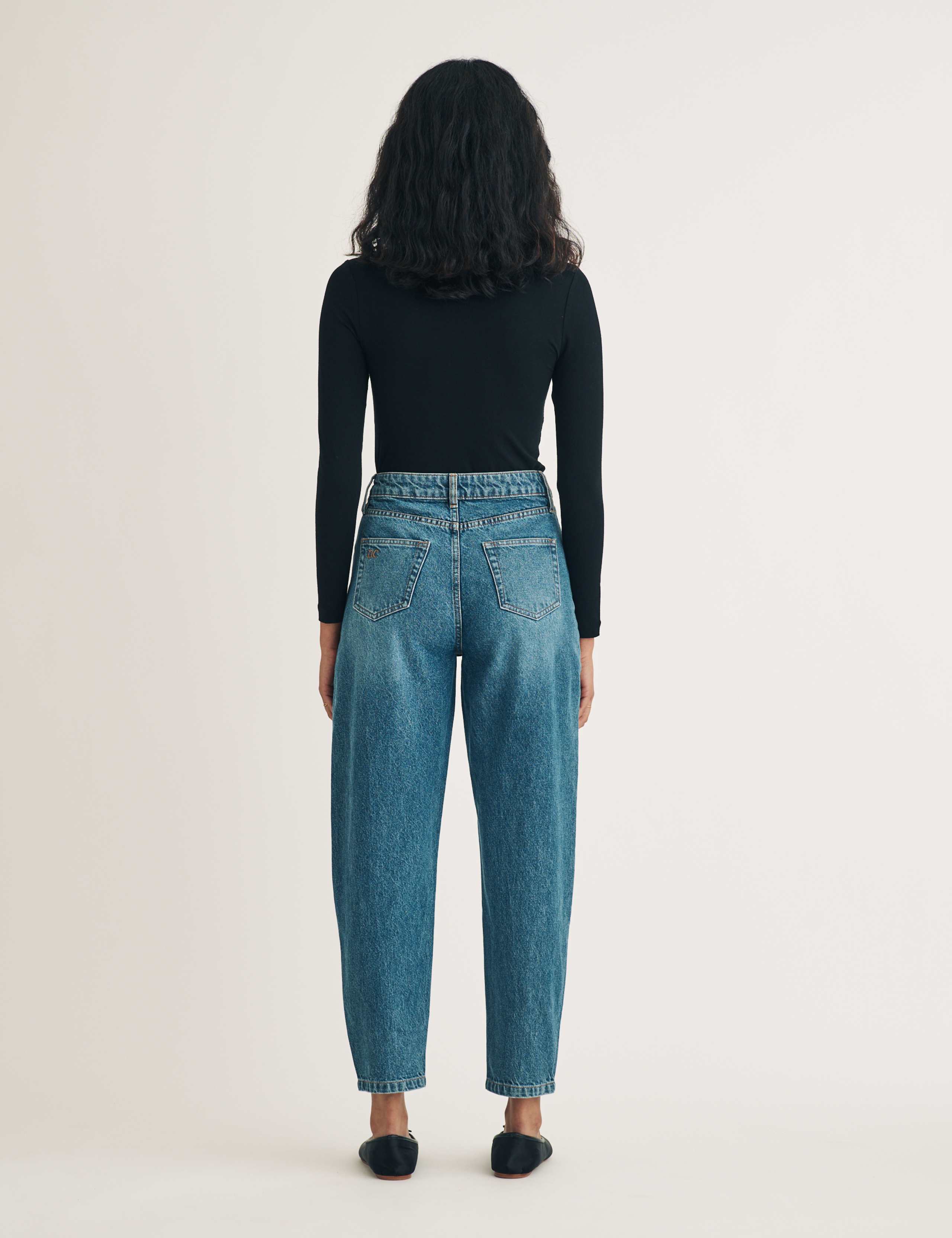 High Waisted Barrel Leg Jeans 2 of 3