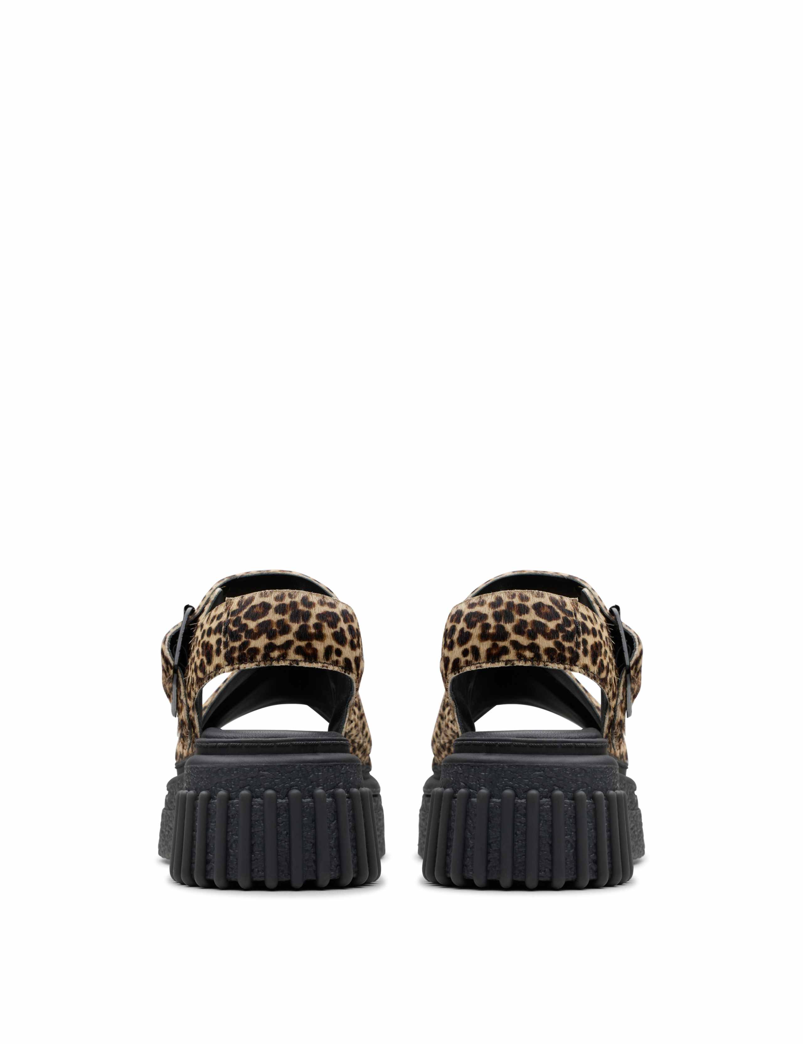 Leather Leopard Print Flatform Sandals 5 of 7