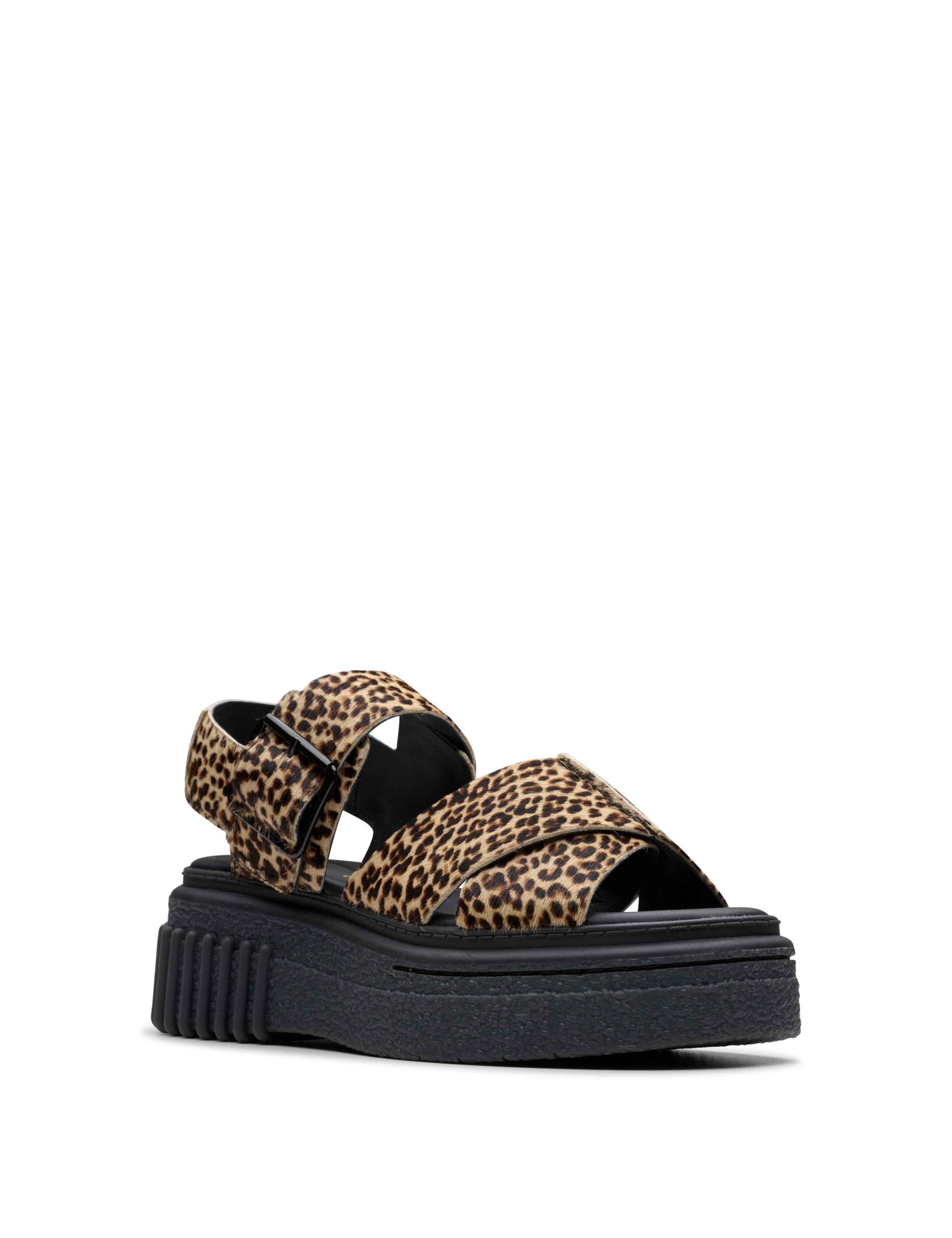 Leather Leopard Print Flatform Sandals 7 of 7