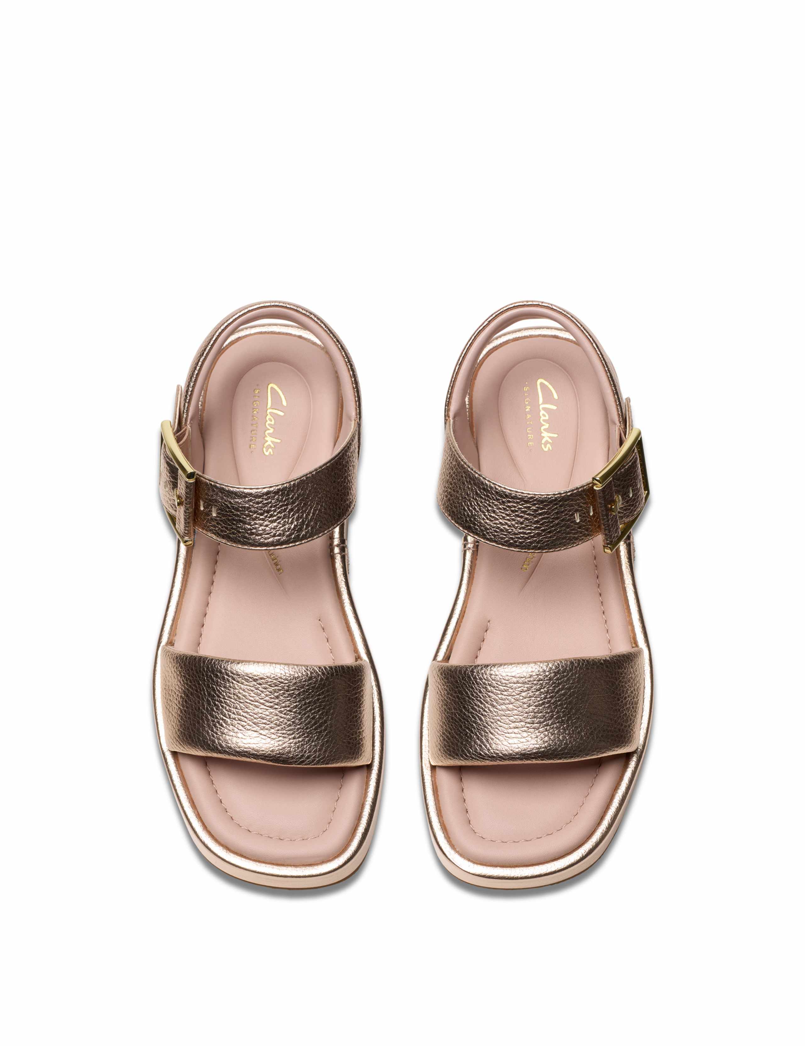 Leather Ankle Strap Flat Sandals 6 of 7