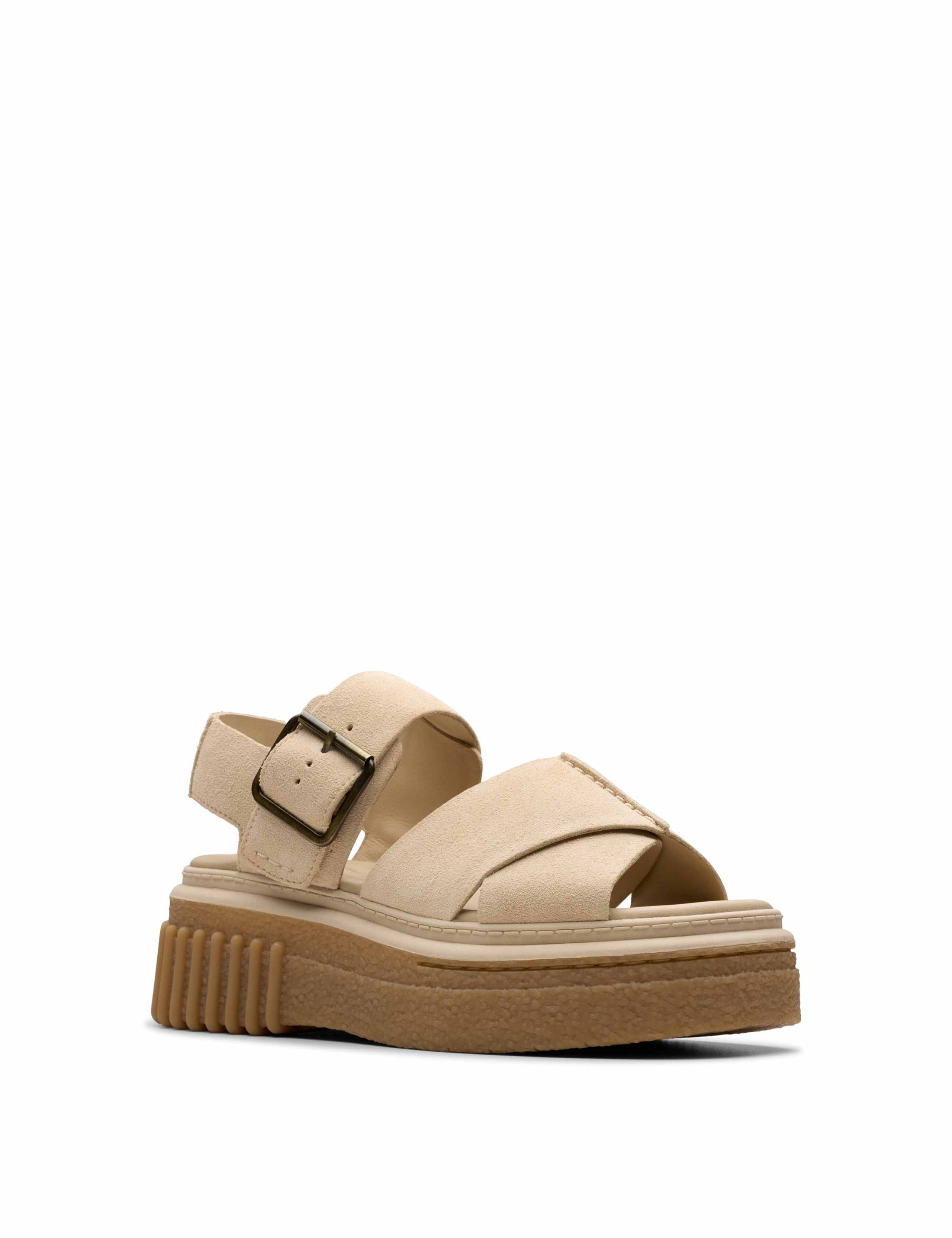 Leather Crossover Ankle Strap Flatform Sandals 7 of 7