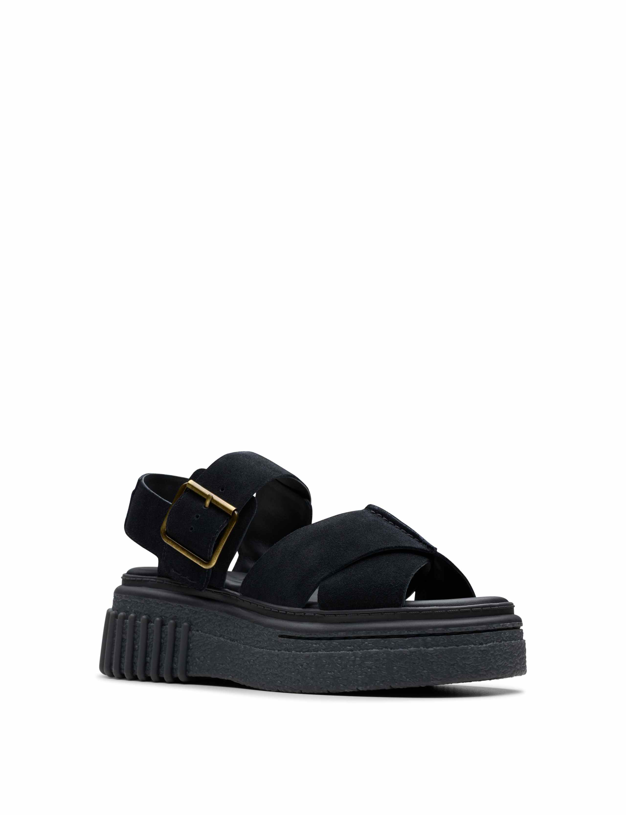 Leather Crossover Ankle Strap Flatform Sandals 7 of 7