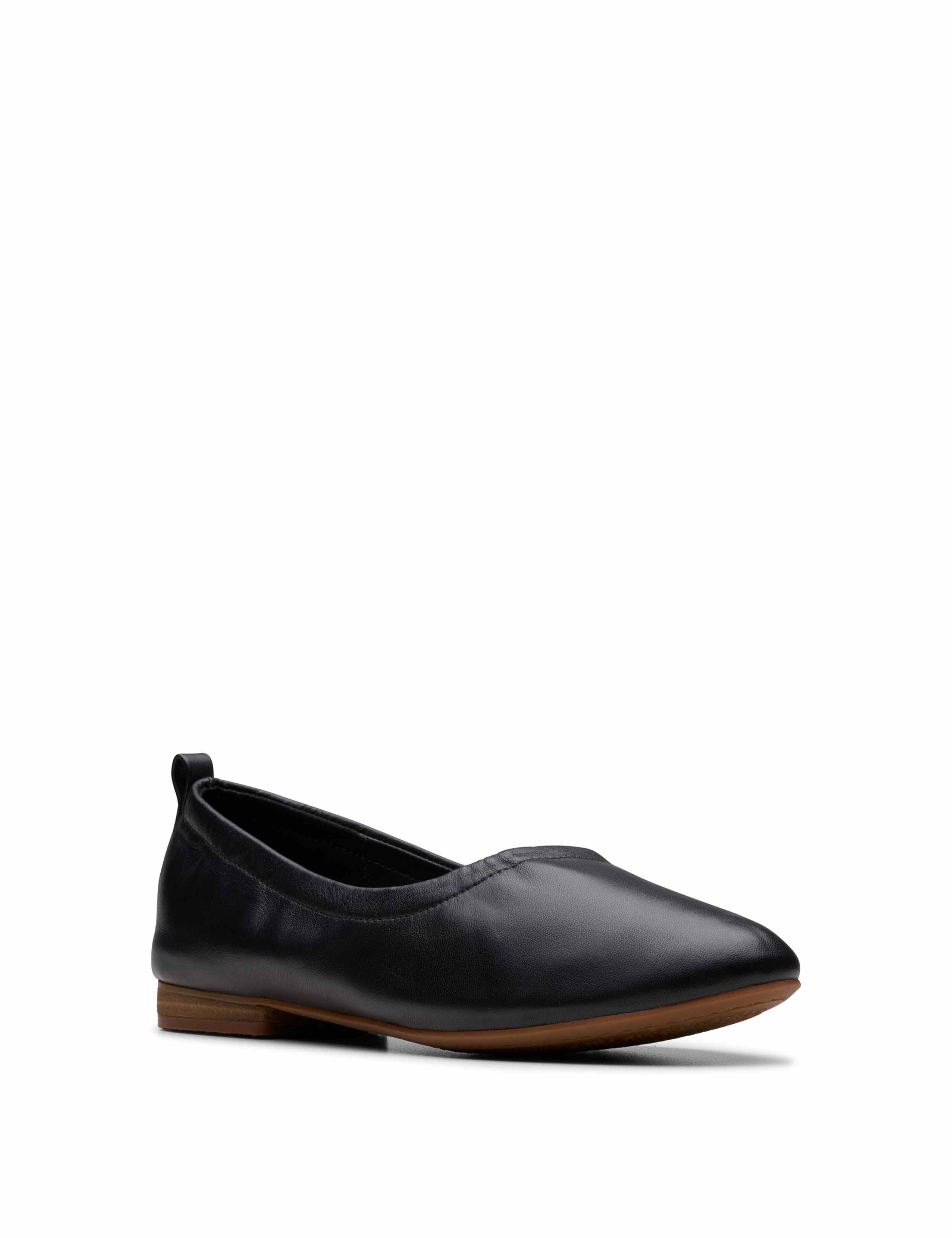 Wide Fit Leather Slip On Block Heel Pumps 7 of 7