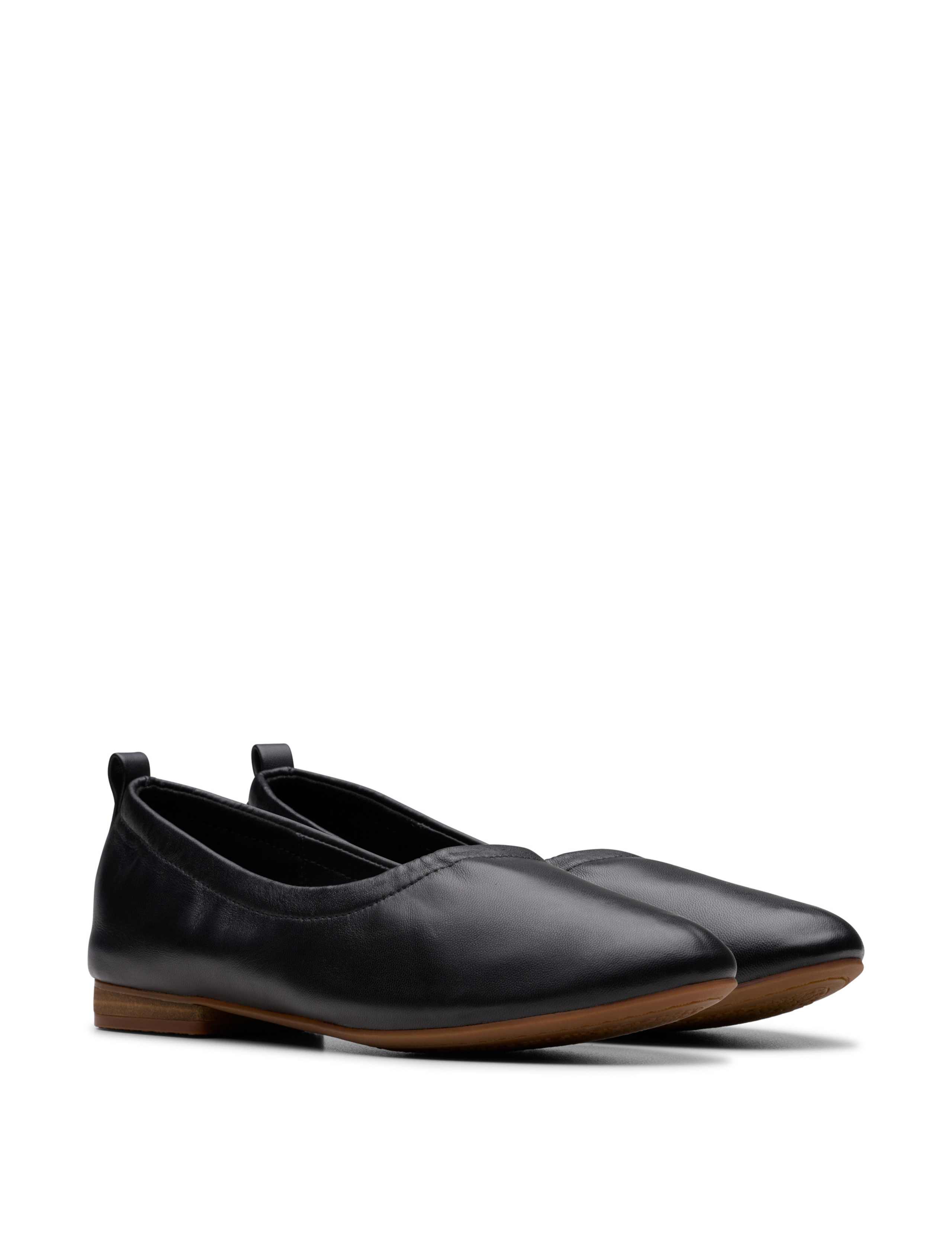 Wide Fit Leather Slip On Block Heel Pumps 2 of 7