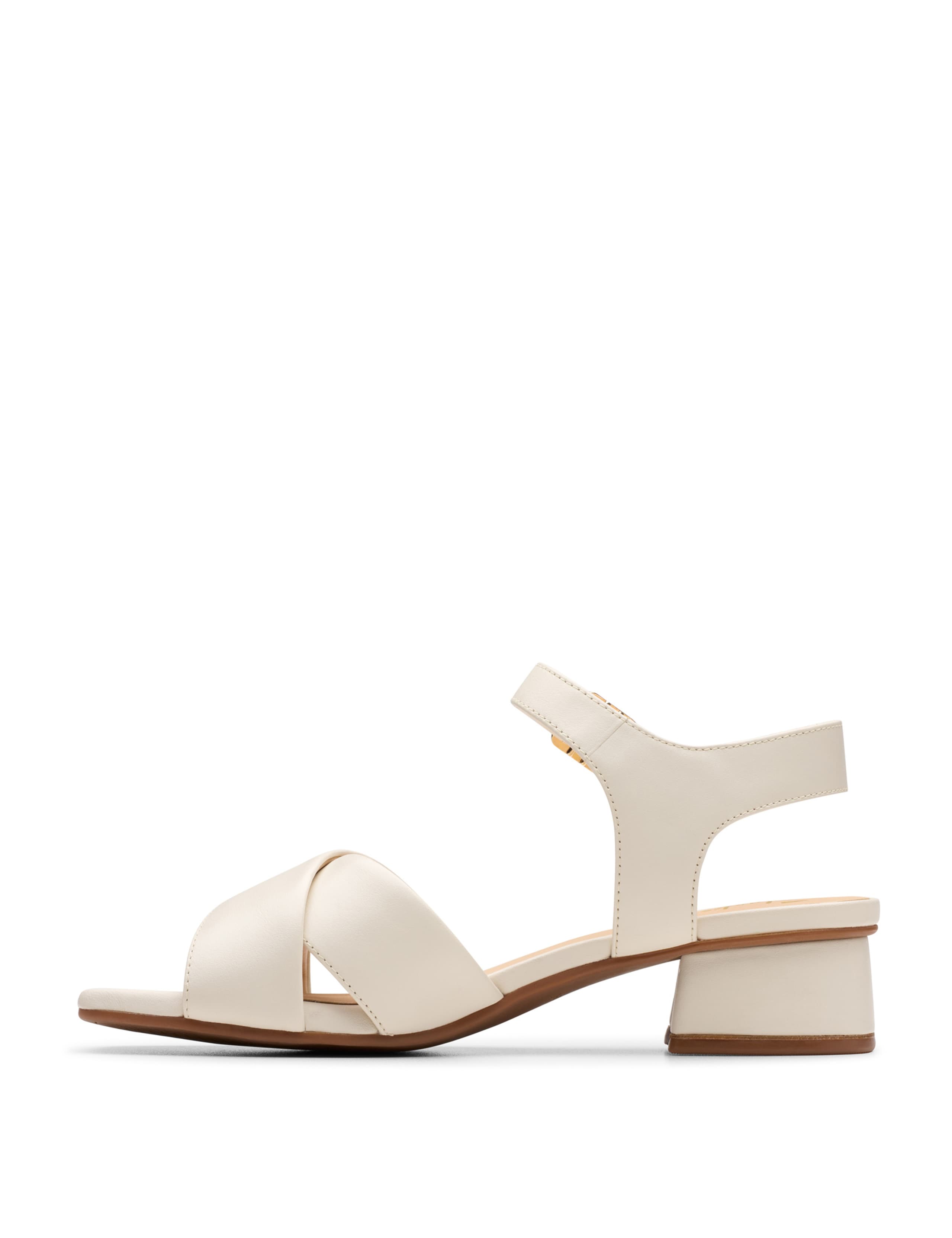 Leather Ankle Strap Block Heel Sandals 4 of 7