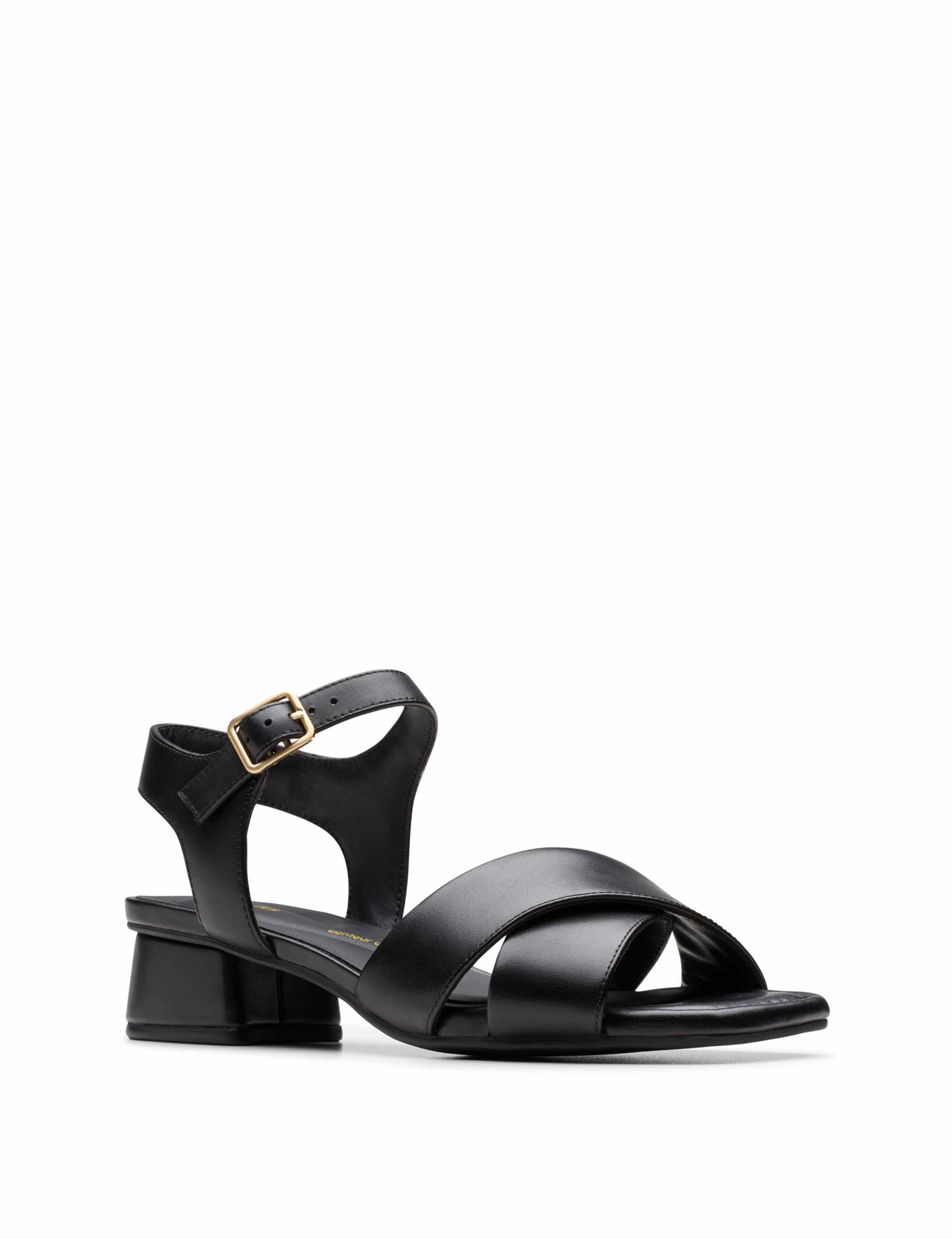 Leather Ankle Strap Block Heel Sandals 3 of 7