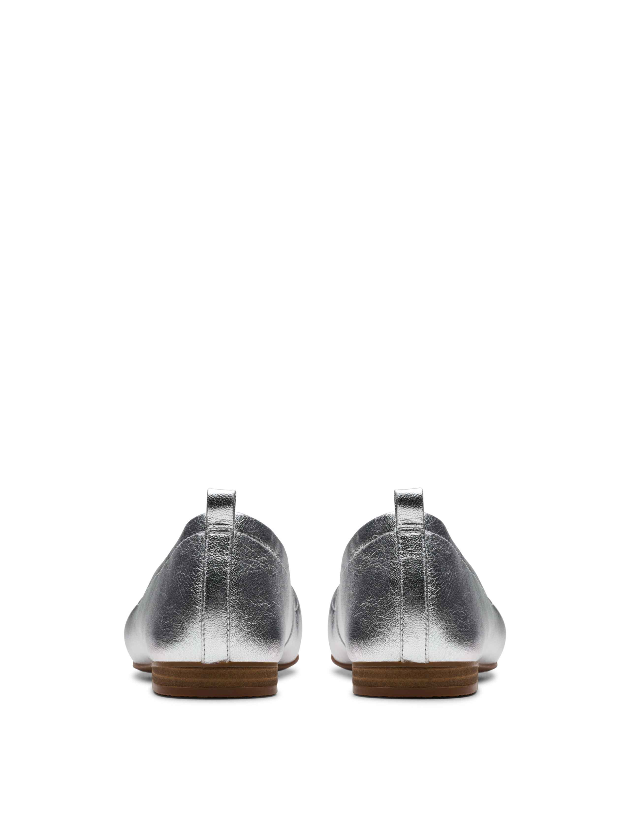 Leather Metallic Flat Pumps 5 of 7