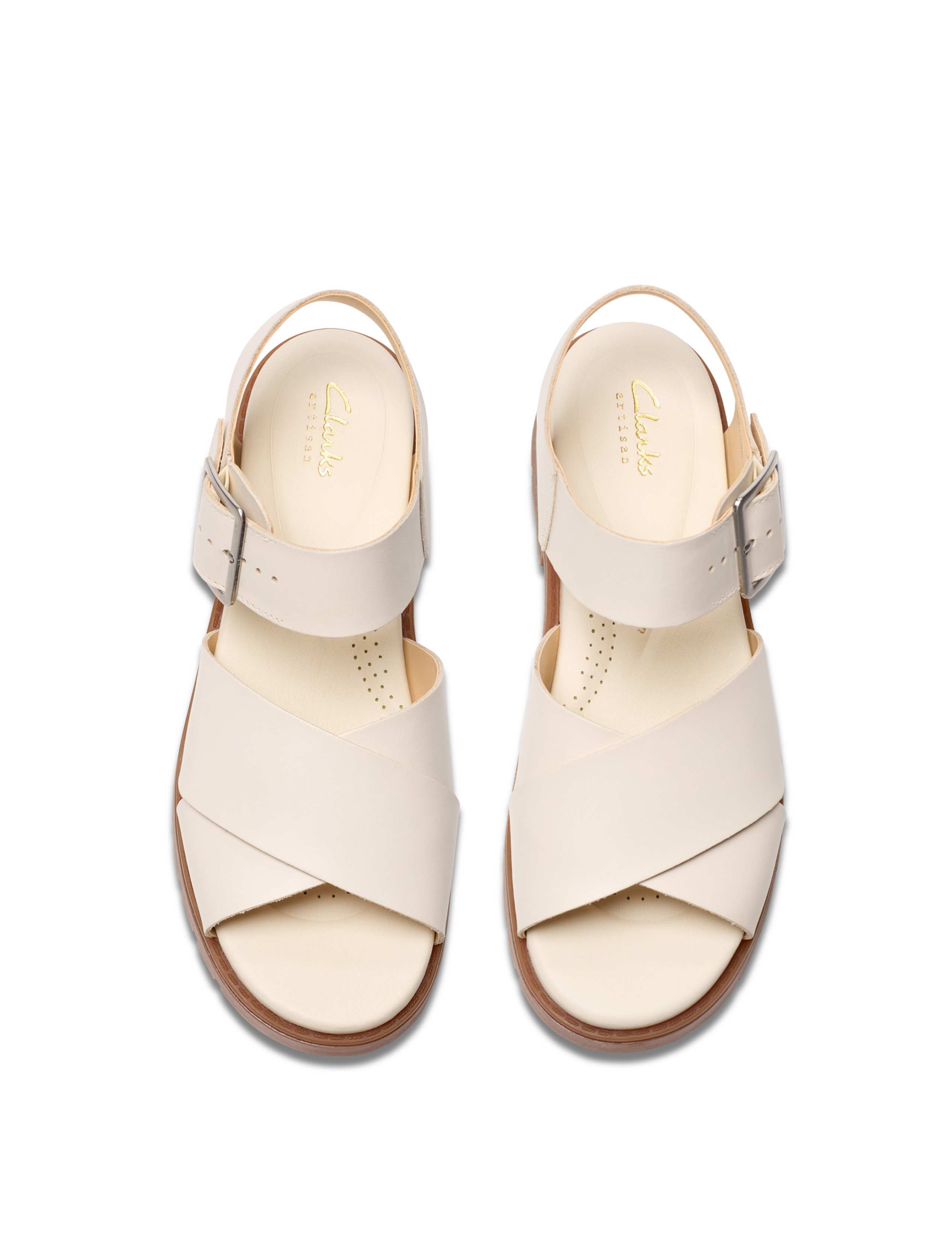 Leather Buckle Footbed Platform Sandals 6 of 7