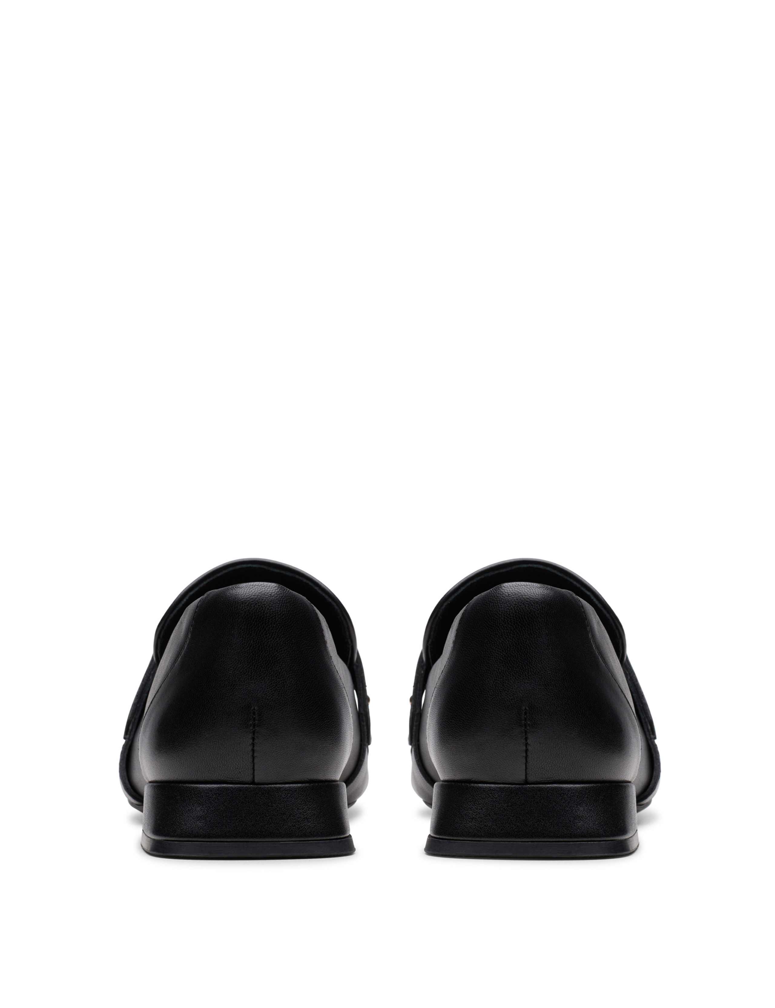 Leather Chain Detail Square Toe Loafers 7 of 7