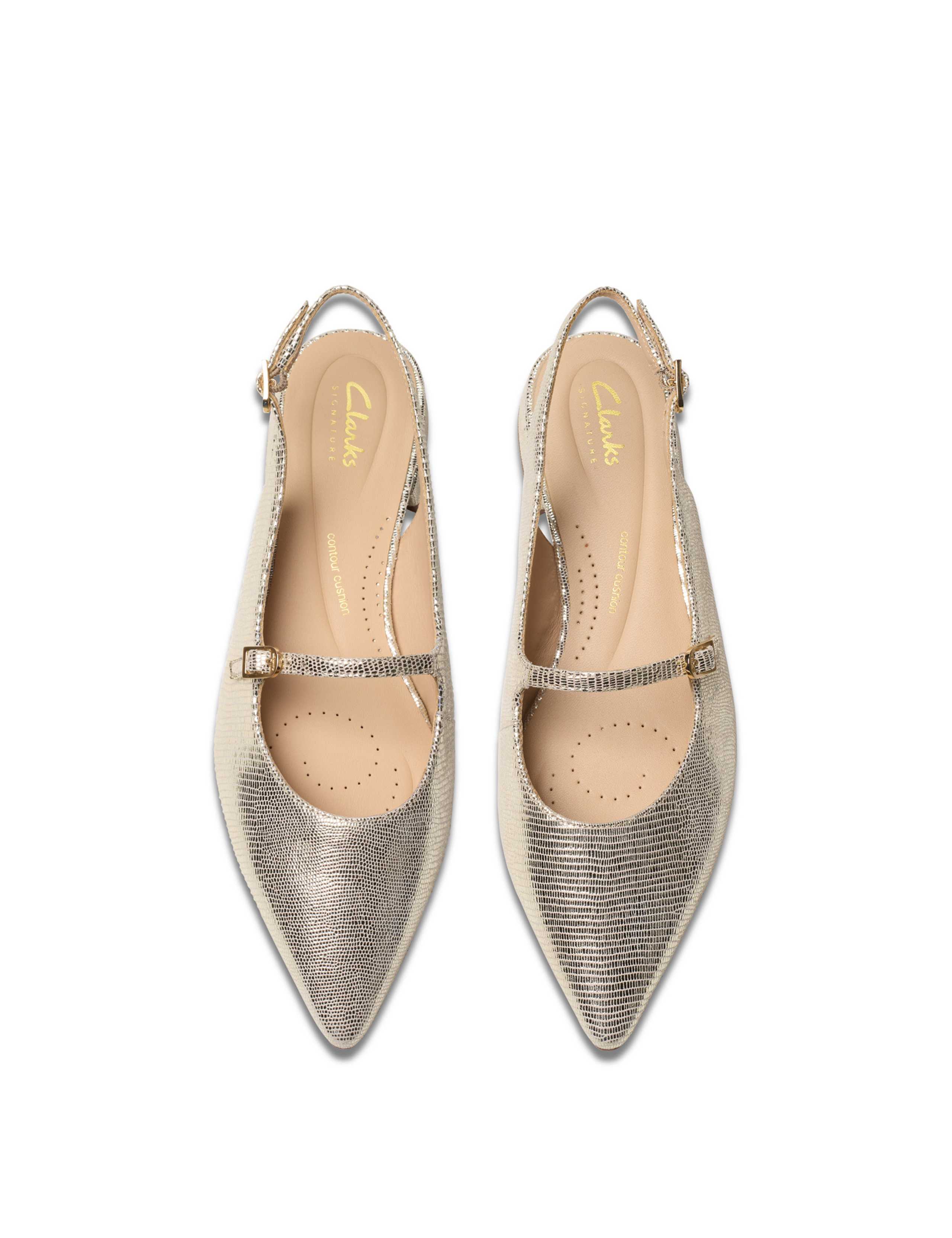 Leather Flat Pointed Slingback Shoes 6 of 7