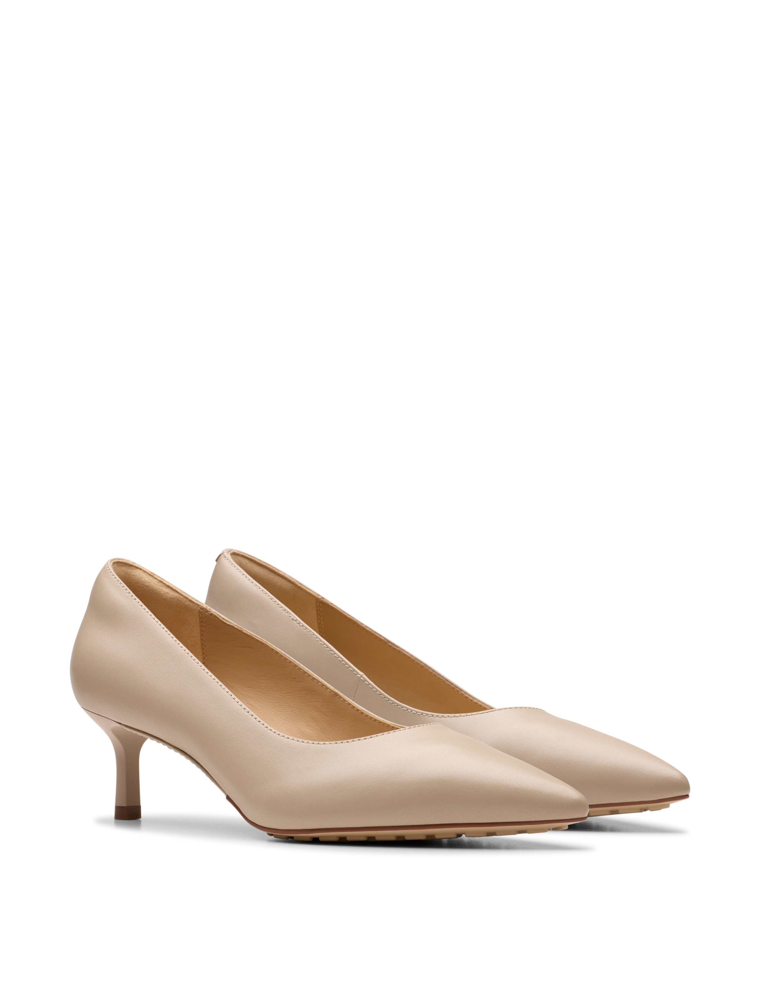 Leather Kitten Heel Pointed Court Shoes 2 of 7