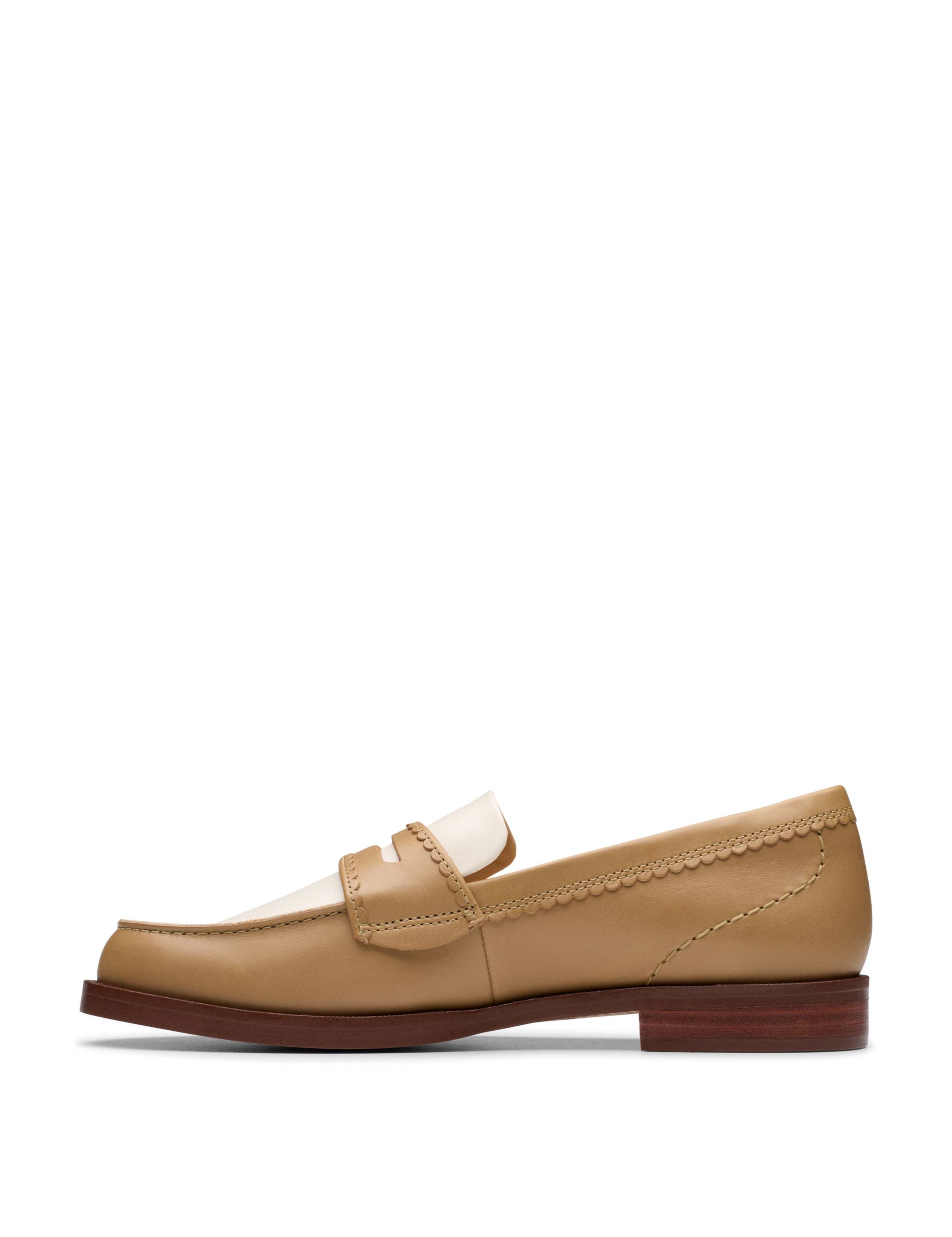 Leather Block Heel Loafers 3 of 7