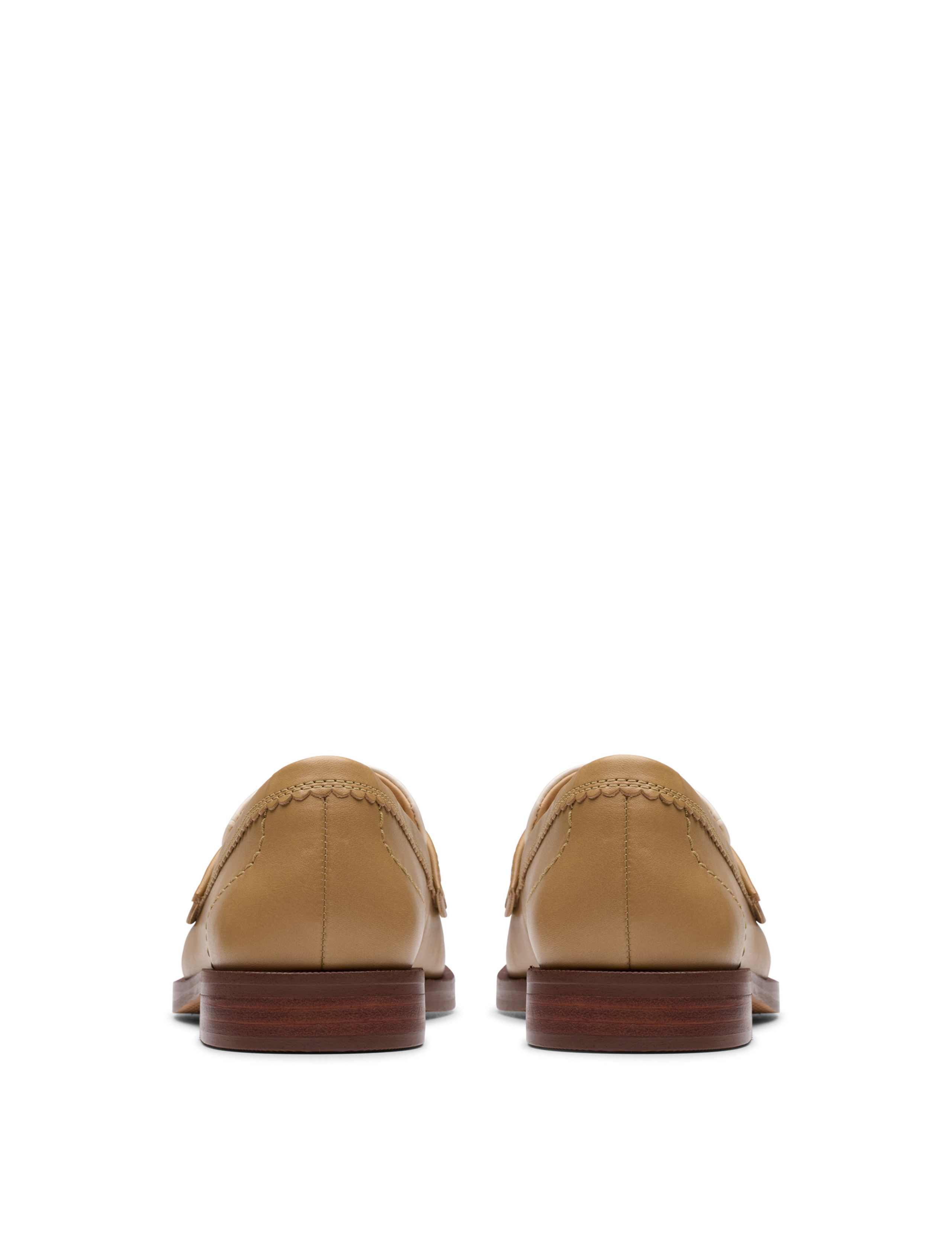 Leather Block Heel Loafers 5 of 7