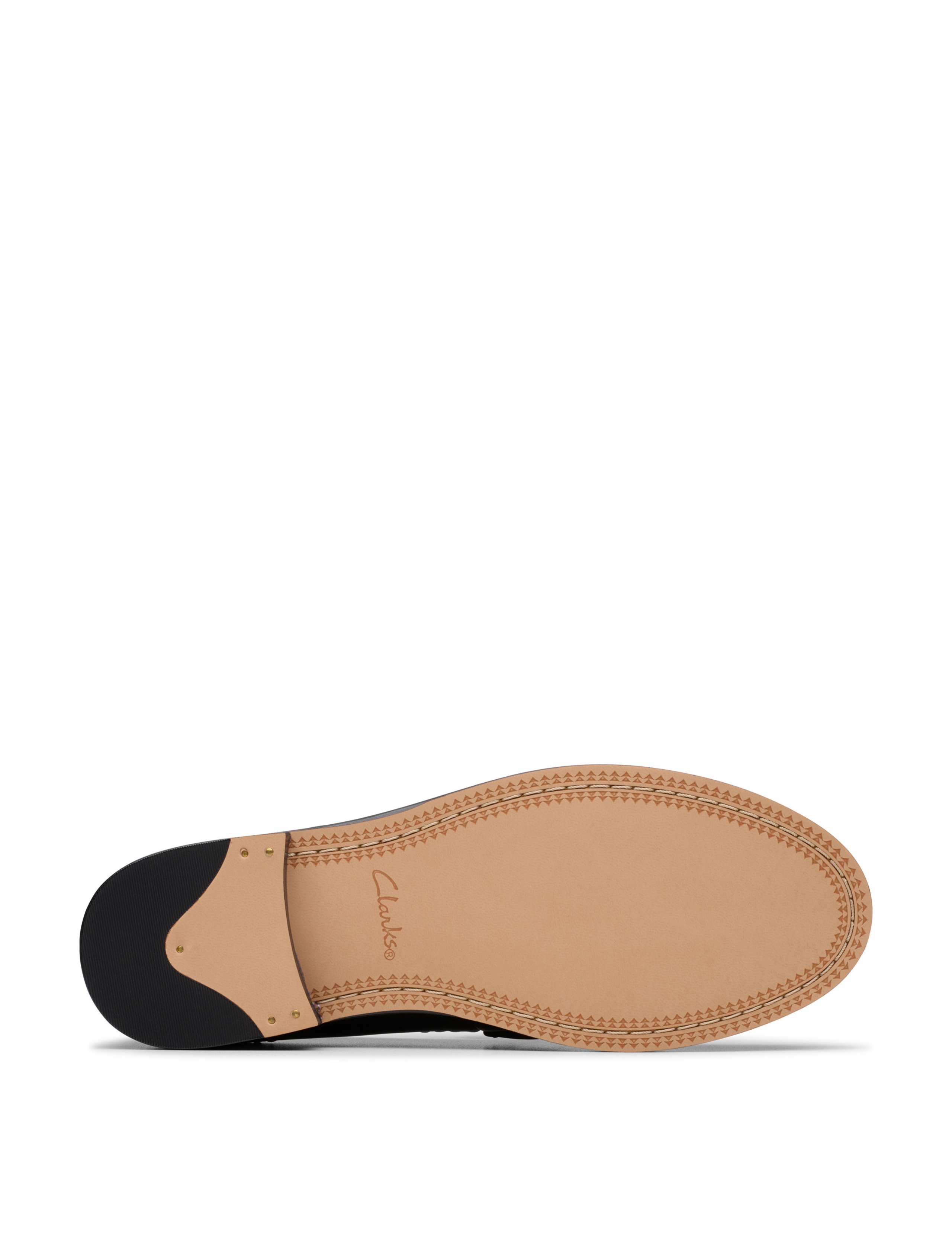 Leather Block Heel Loafers 4 of 7