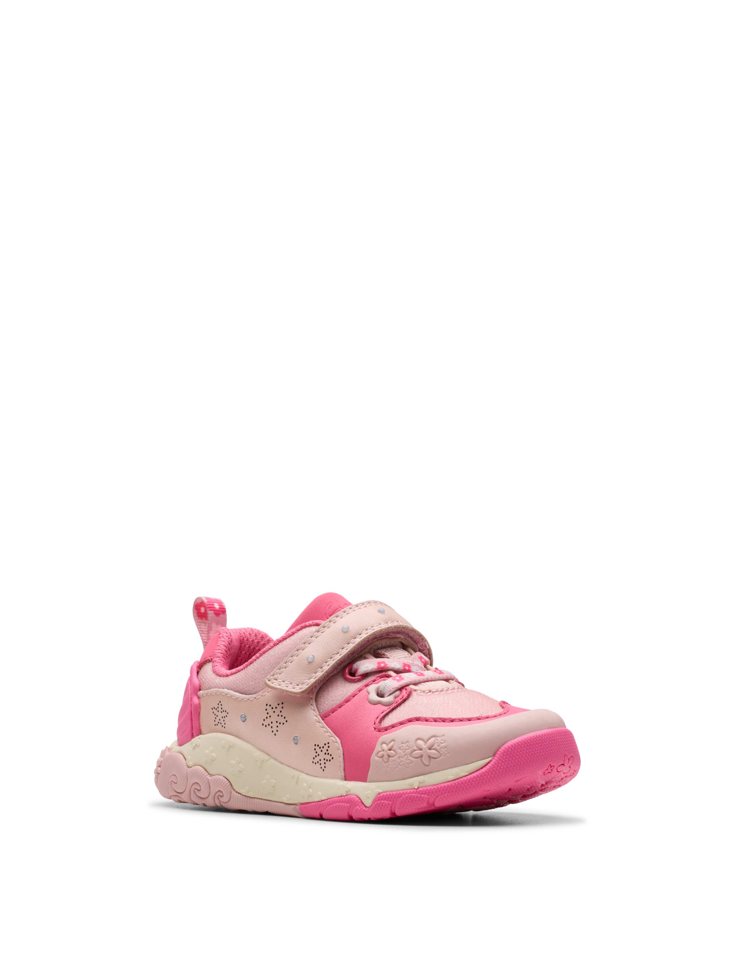 Kids’ Leather Floral Riptape Trainers (4 Small - 6½ Small) 7 of 8