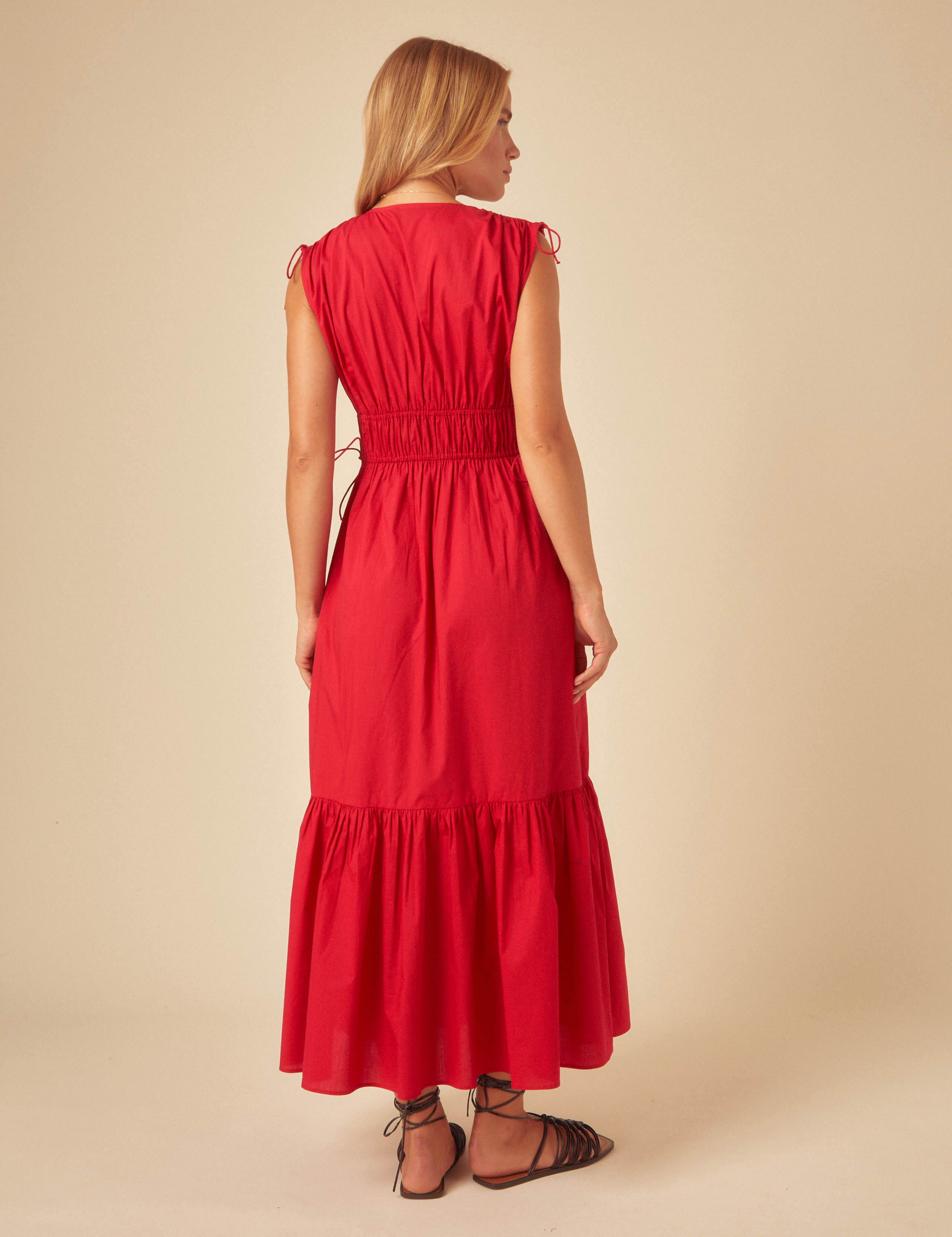 Pure Cotton V-Neck Midaxi Tiered Dress 2 of 4