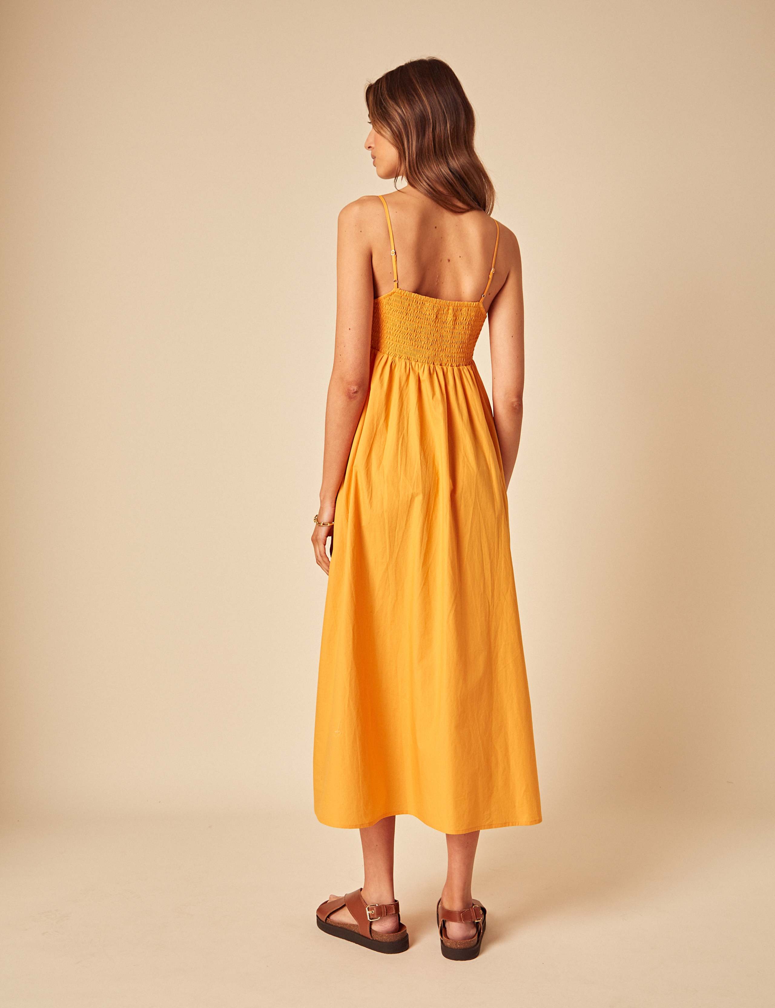 Pure Cotton Strappy Tie Front Midaxi Swing Dress 2 of 5