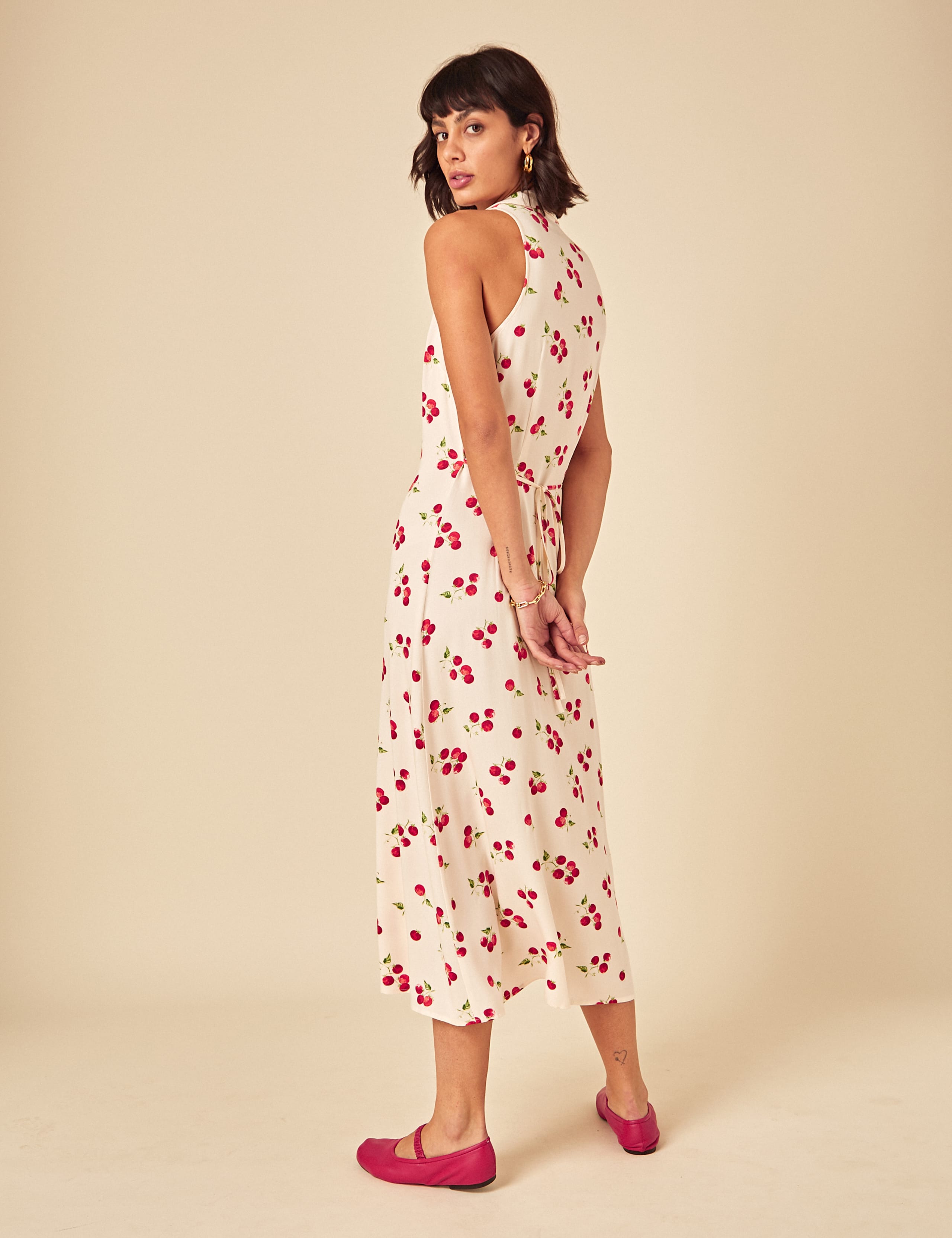 Tomato Print Midi Shirt Dress 2 of 5