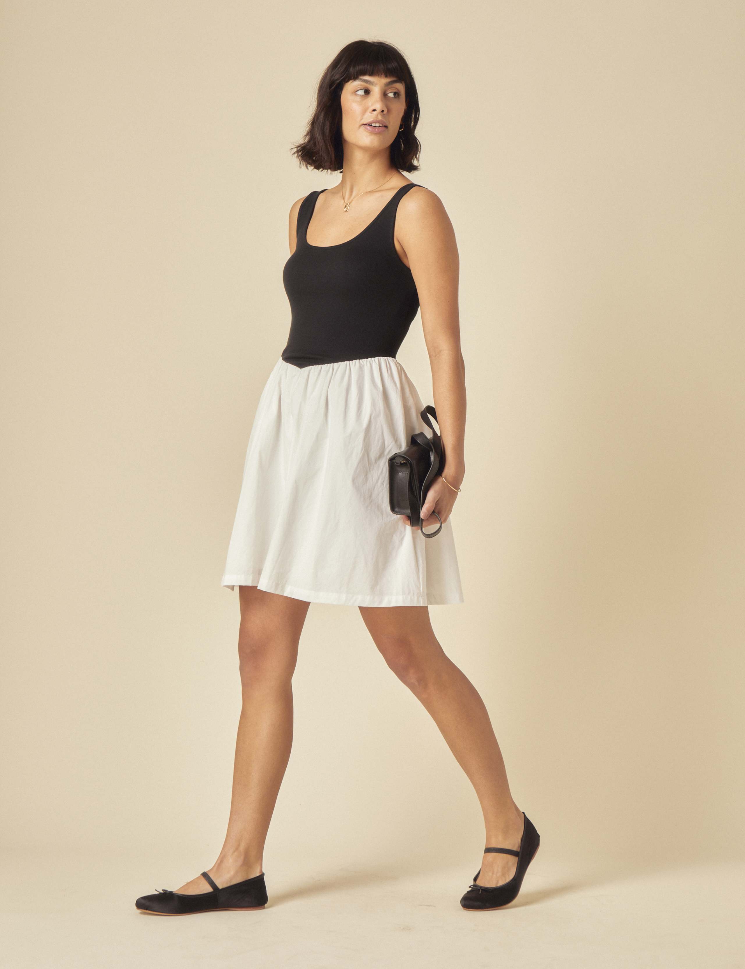 Pure Cotton Angled Seam Mini Waisted Dress 5 of 5