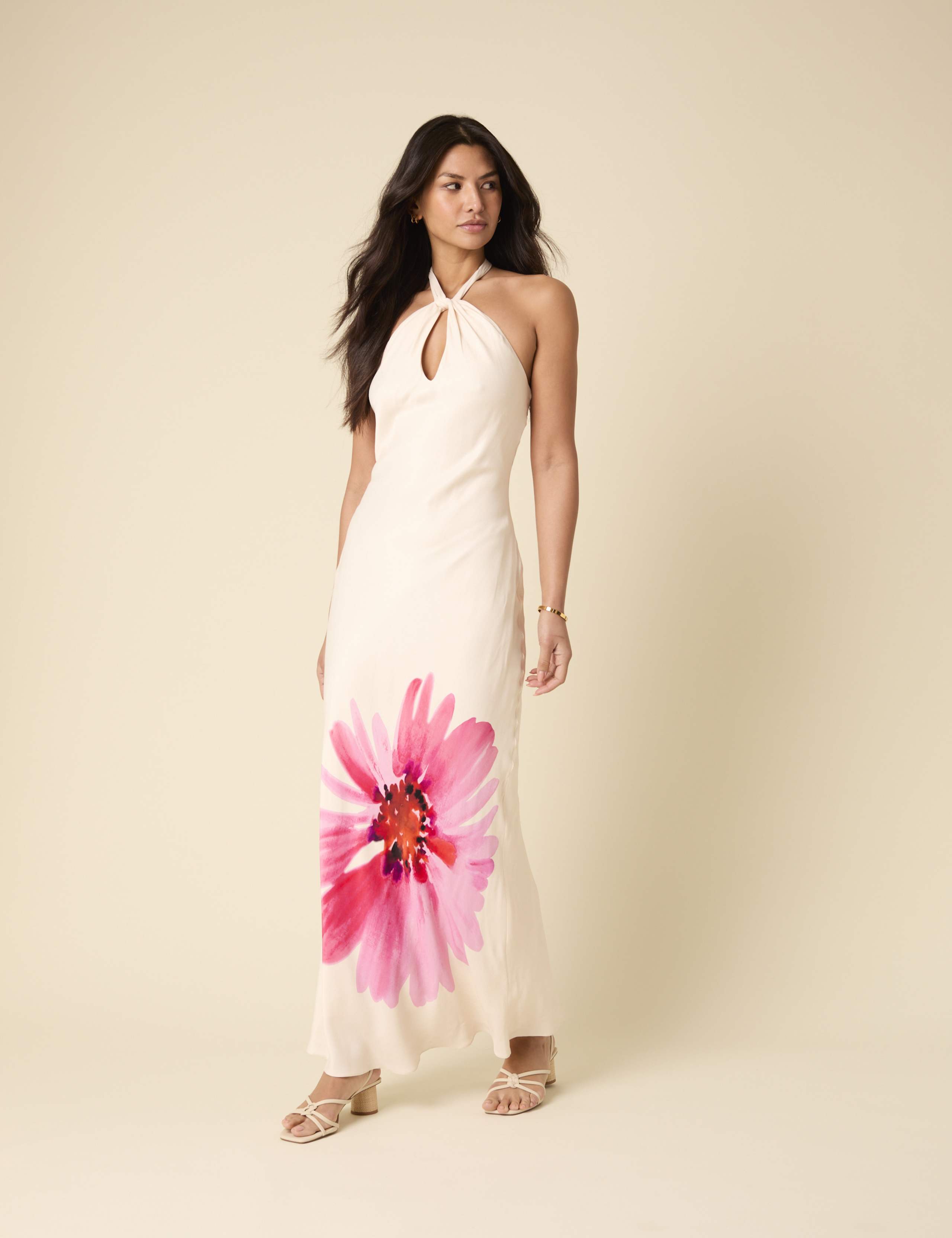 Floral Halter Neck Maxi Column Dress 5 of 5