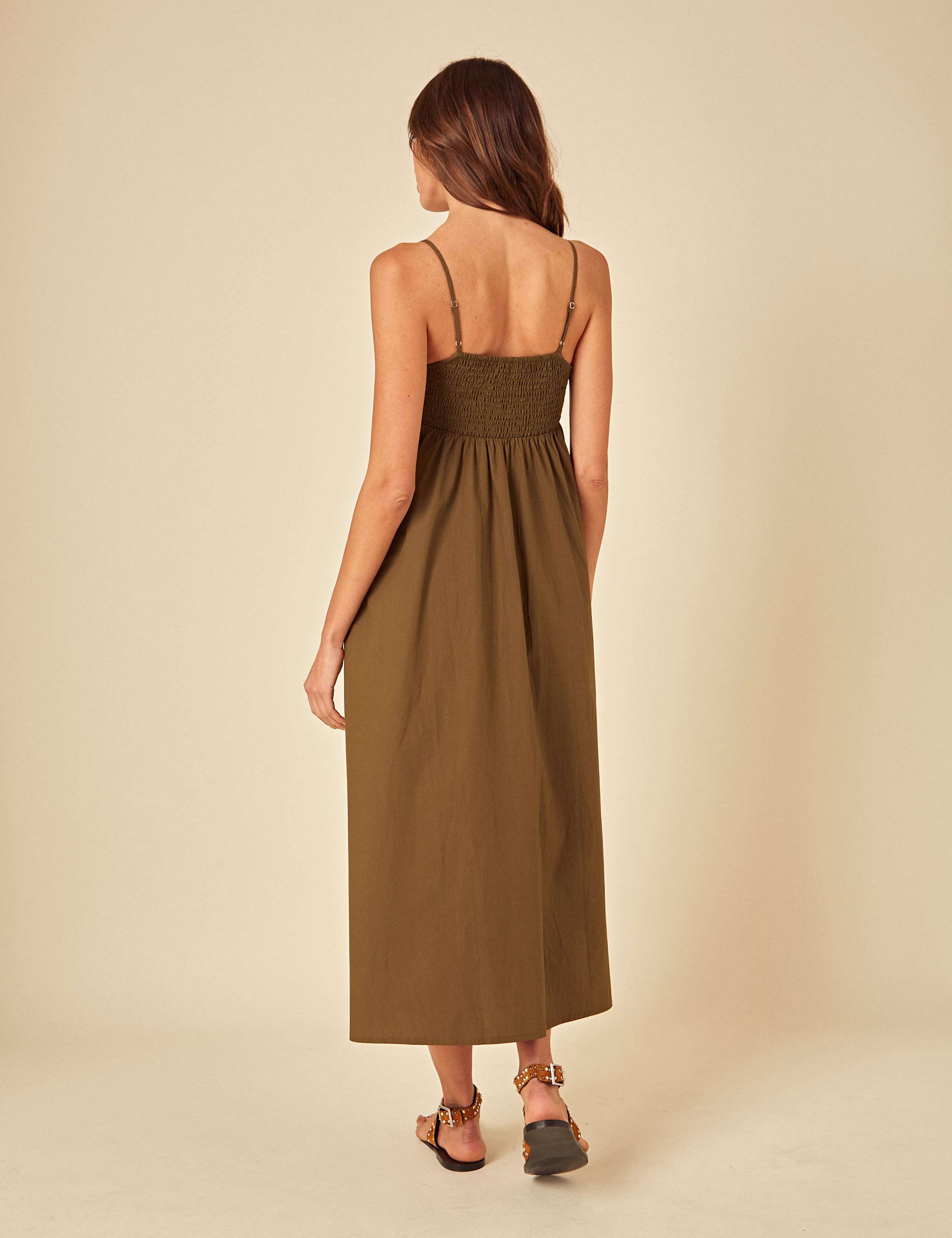 Pure Cotton Tie Detail Midaxi Swing Dress 2 of 5