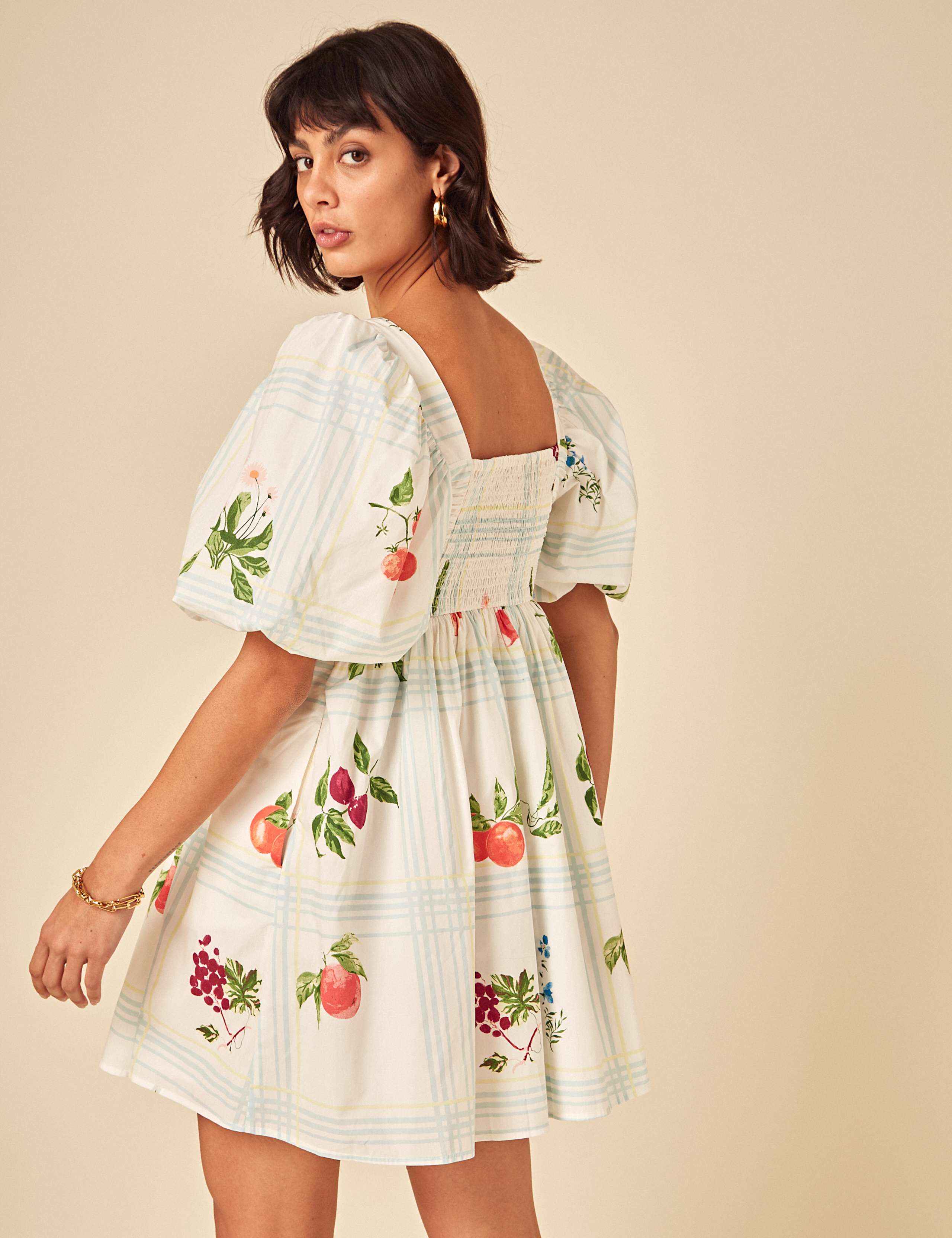 Lyocell Rich Printed Mini Smock Dress 3 of 5