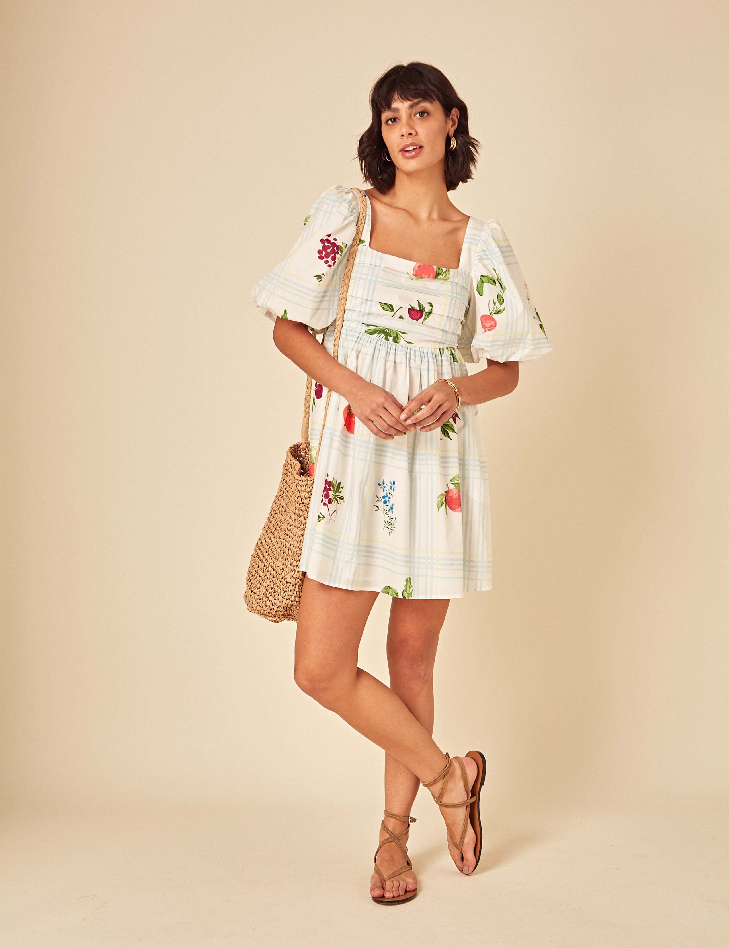Lyocell Rich Printed Mini Smock Dress 5 of 5