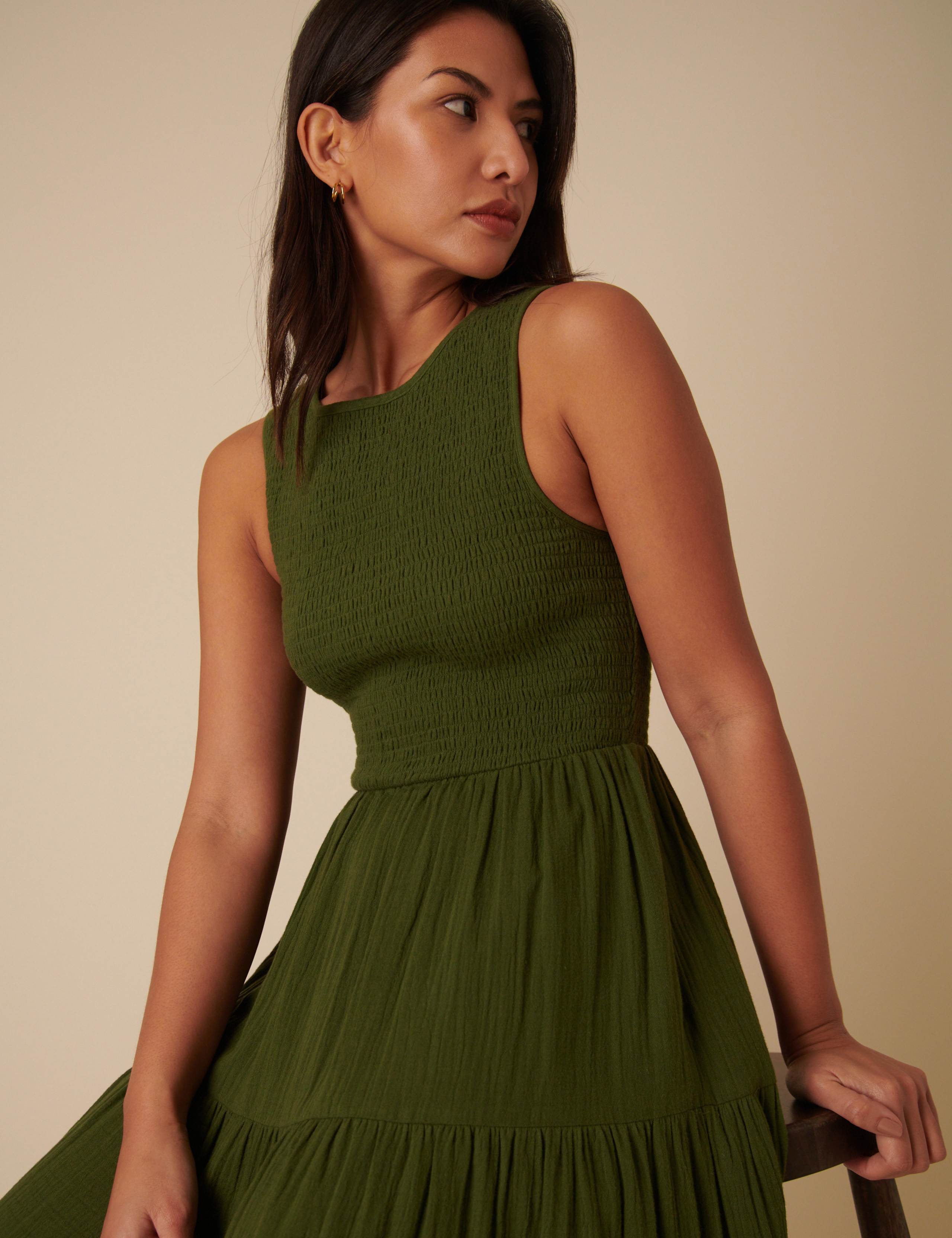 Pure Cotton Tiered Midaxi Dress 3 of 4