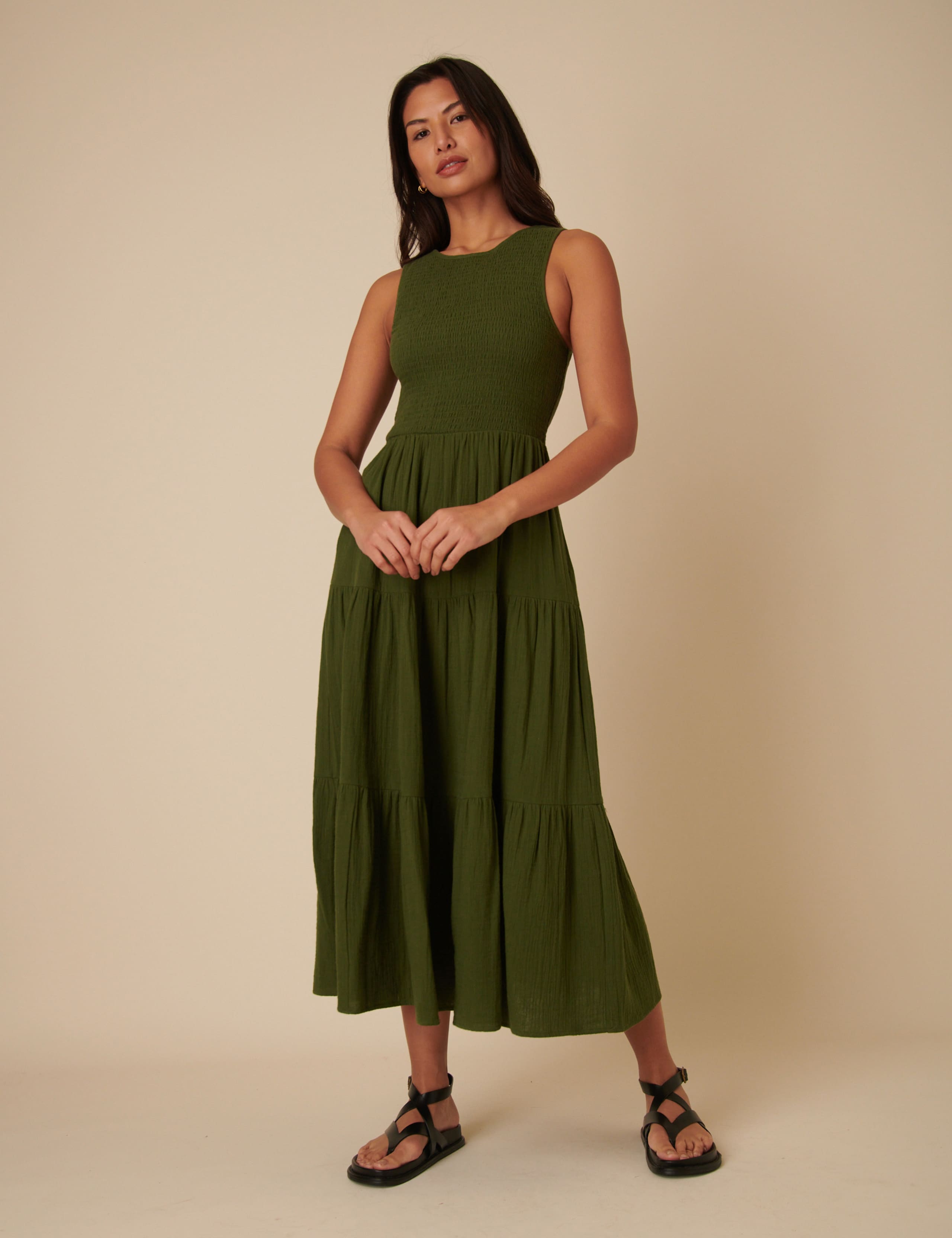 Pure Cotton Tiered Midaxi Dress 4 of 4
