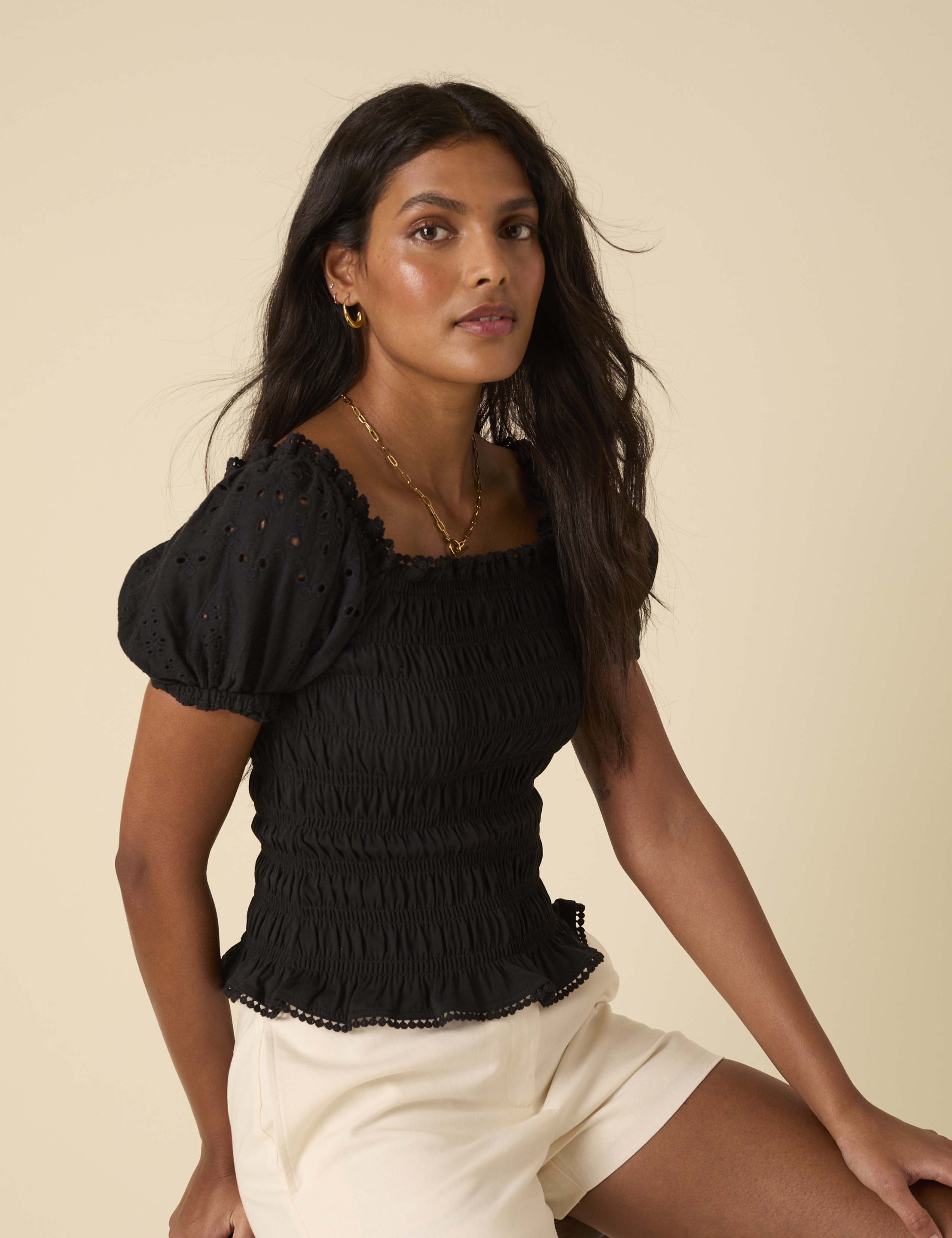 Pure Cotton Puff Sleeve Top 4 of 5