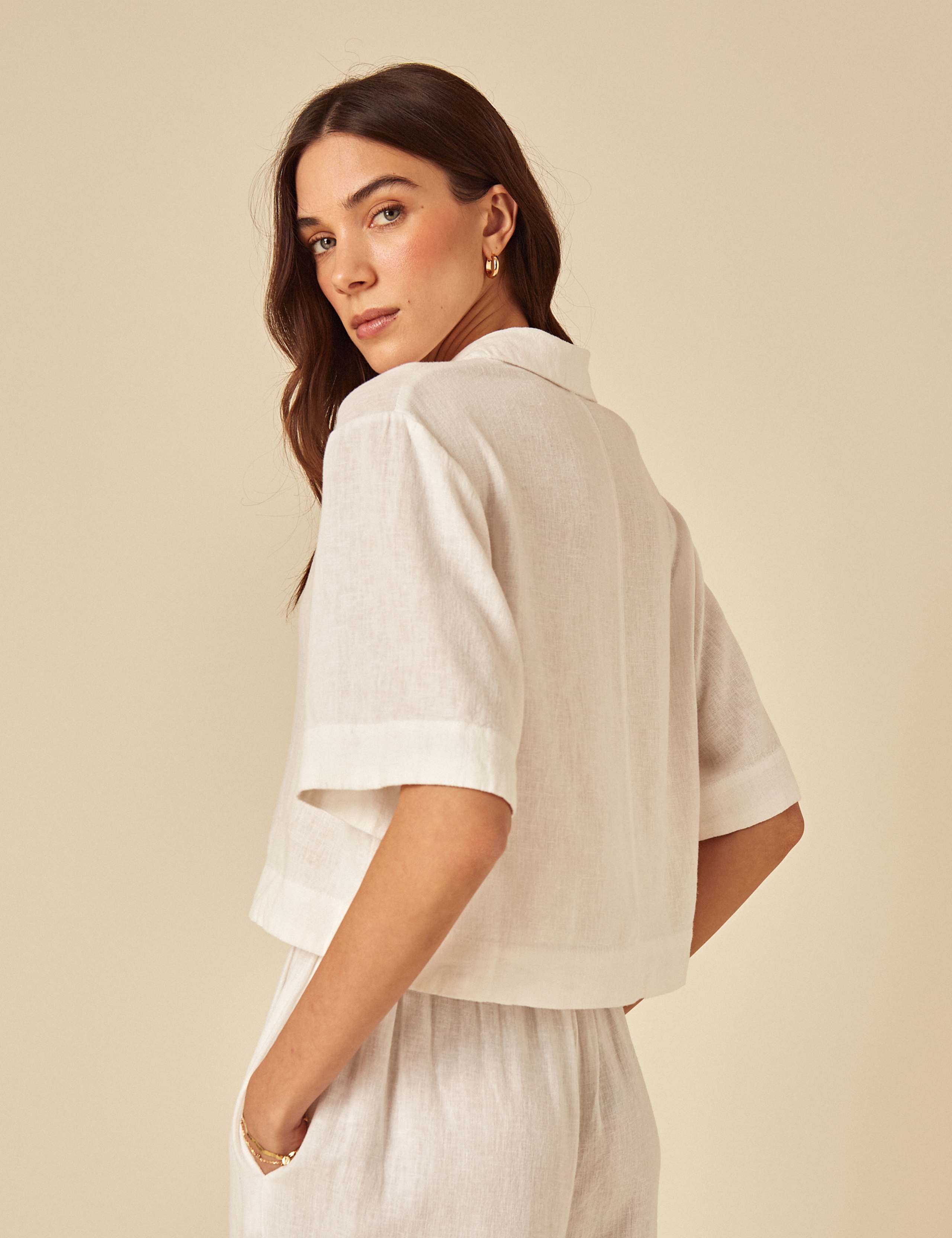 Linen Rich Button Through Collared Shirt 3 of 6