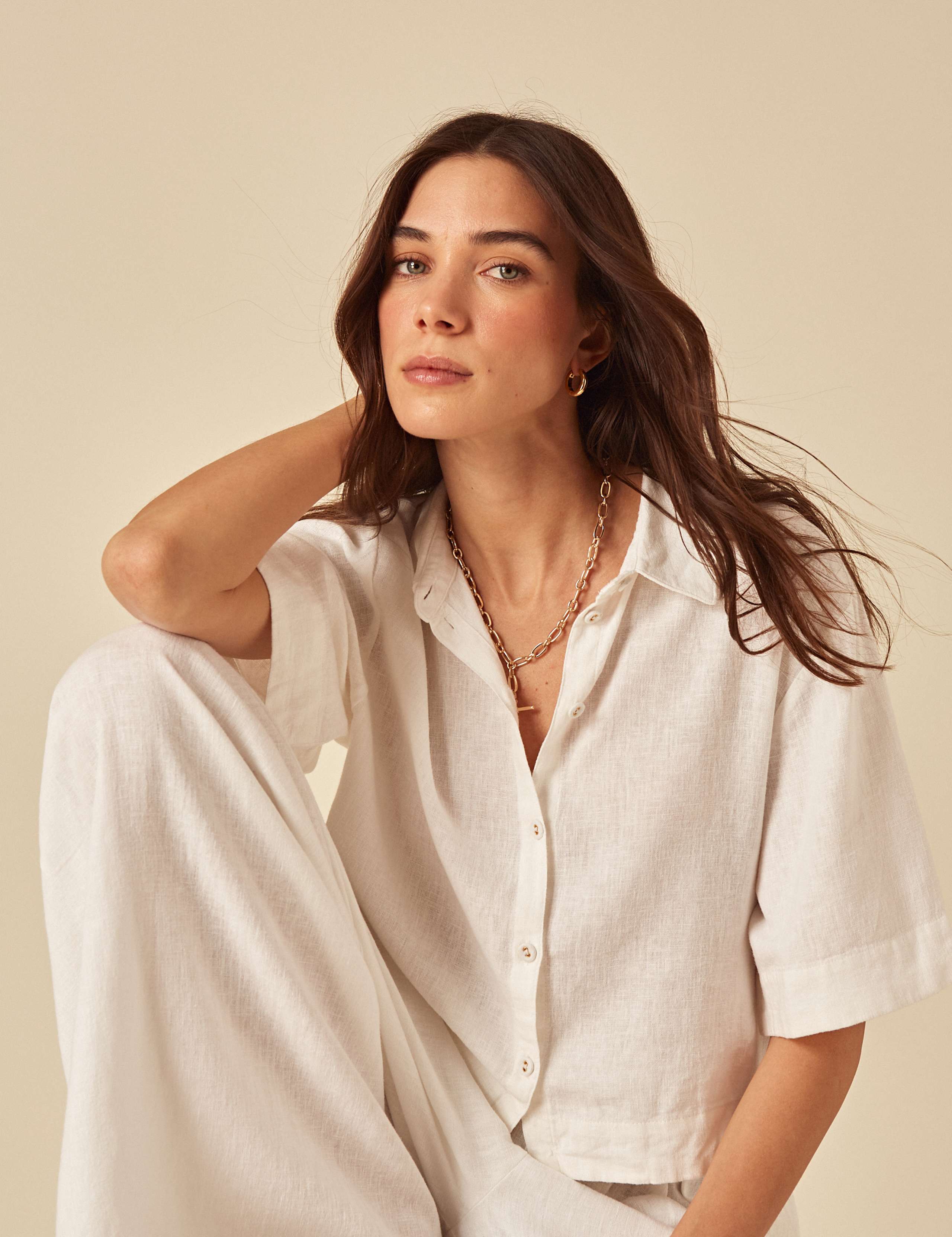 Linen Rich Button Through Collared Shirt 6 of 6