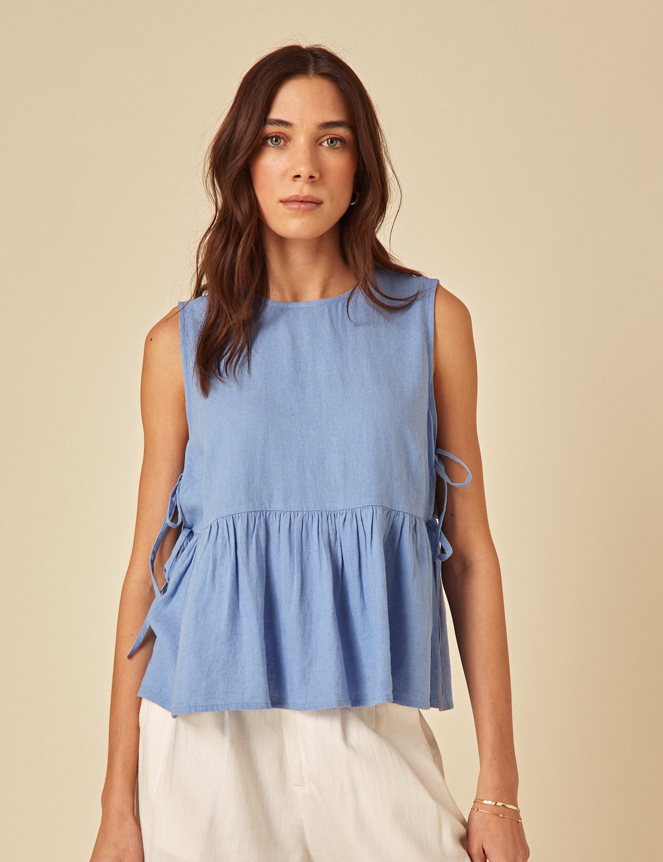 Linen Rich Peplum Top 5 of 5