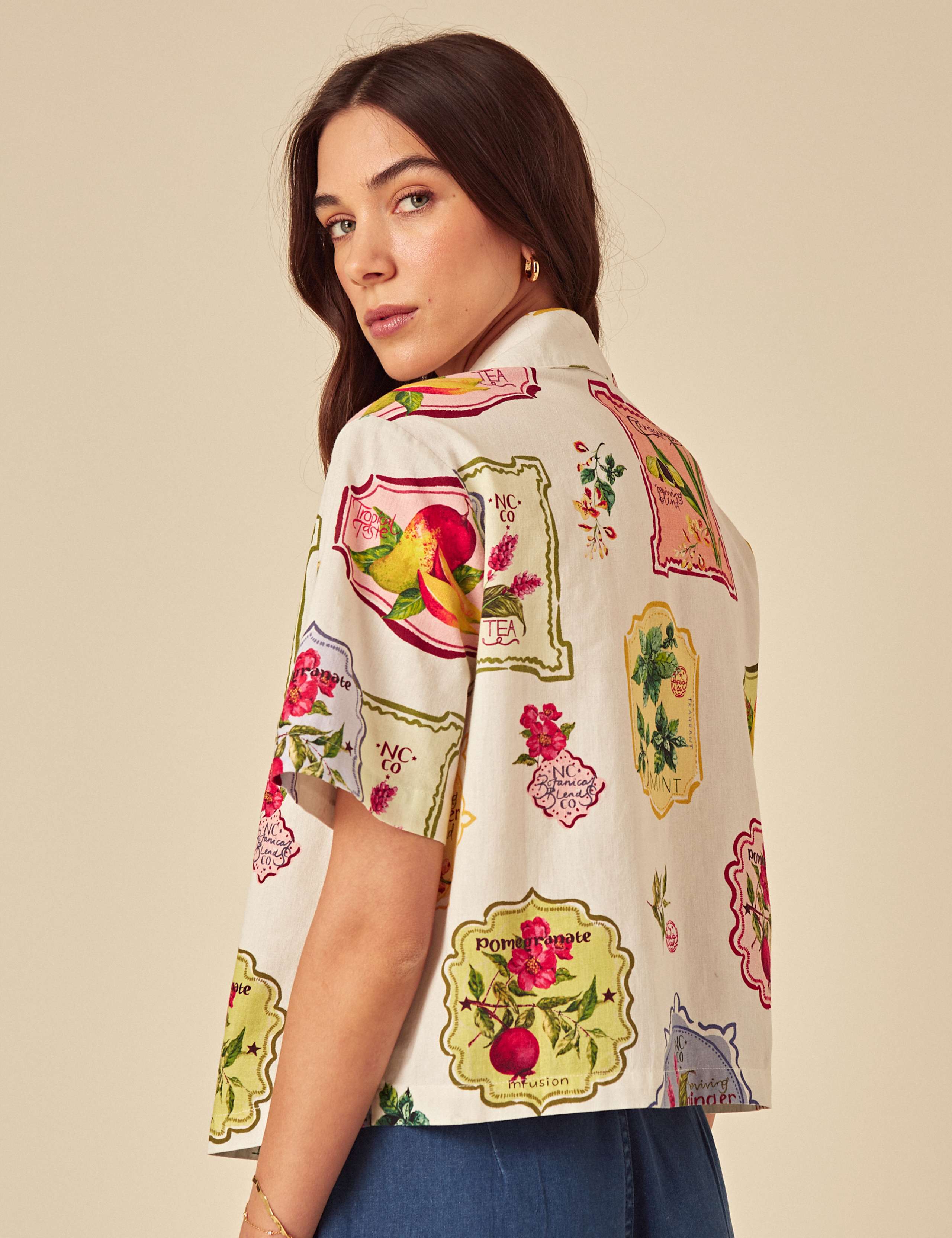 Pure Cotton Printed Tie Front Shirt 3 of 6