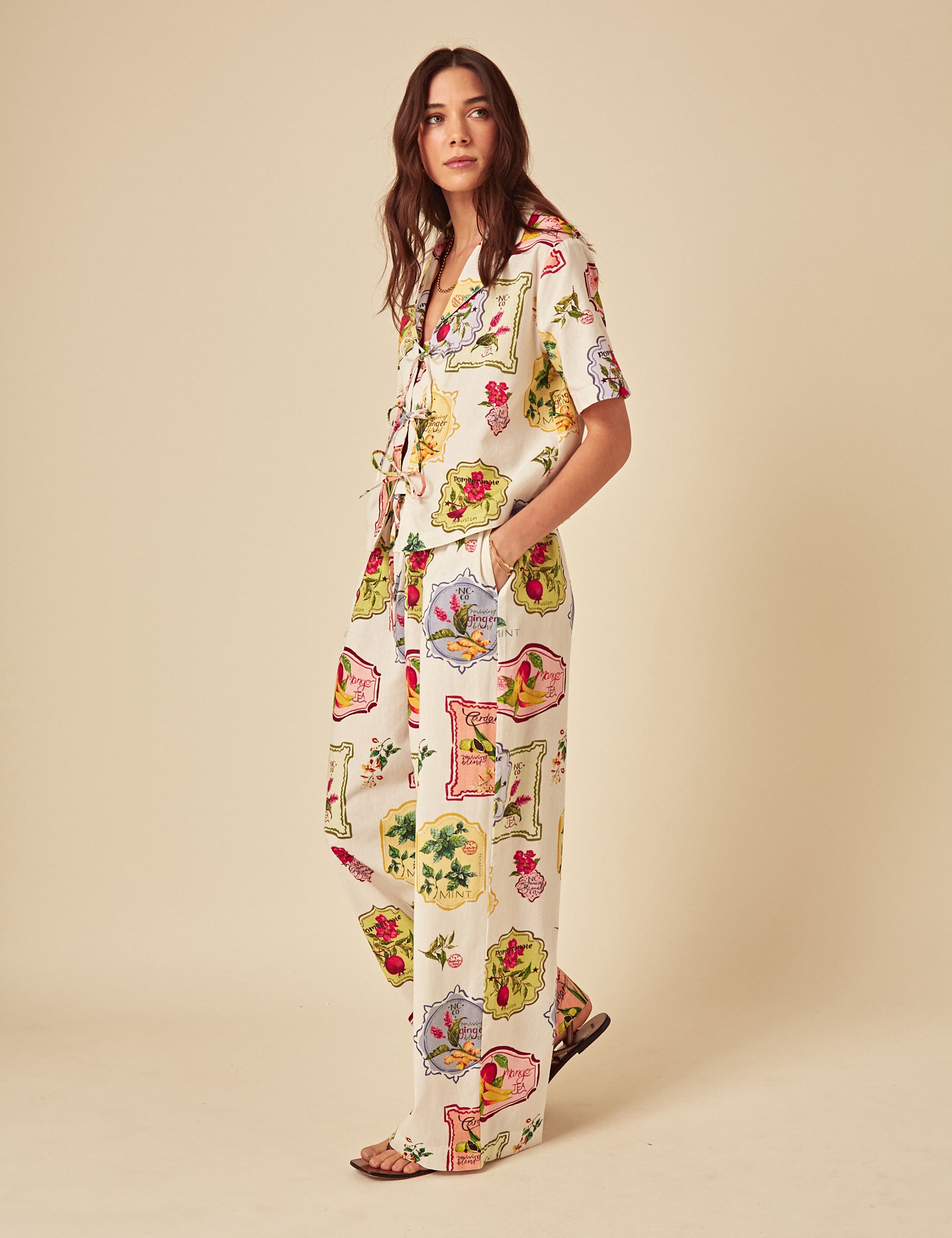 Pure Cotton Printed Tie Front Shirt 6 of 6